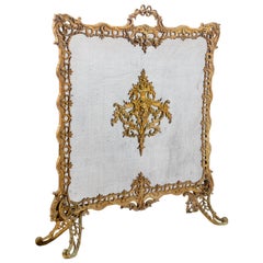 French 19th Century Rococo Style Ormolu Fire Screen