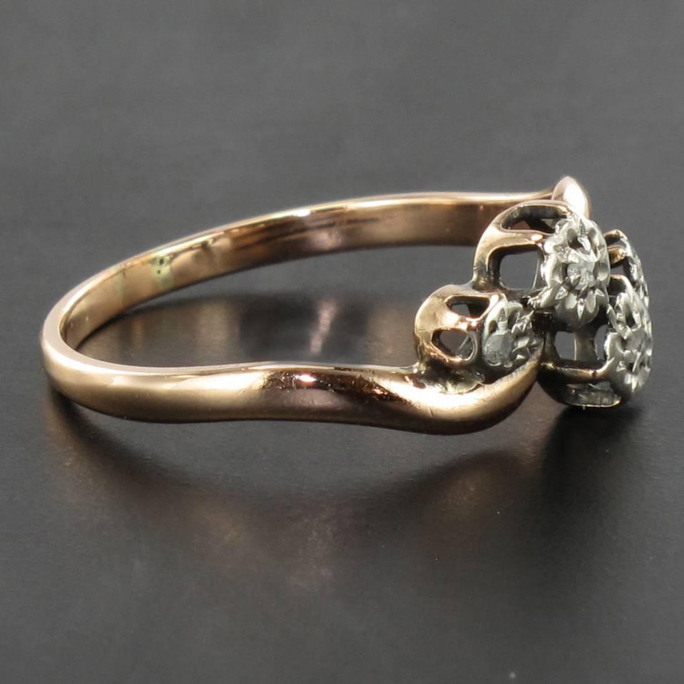 French 19th Century Rose Cut Diamond 18 Karat Rose Gold Ring 5