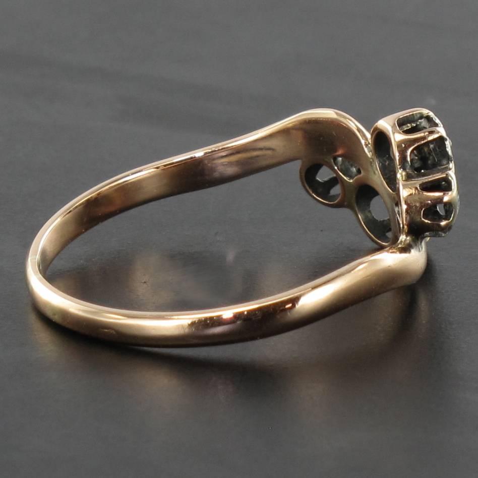 French 19th Century Rose Cut Diamond 18 Karat Rose Gold Ring 4