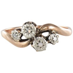 French 19th Century Rose Cut Diamond 18 Karat Rose Gold Ring