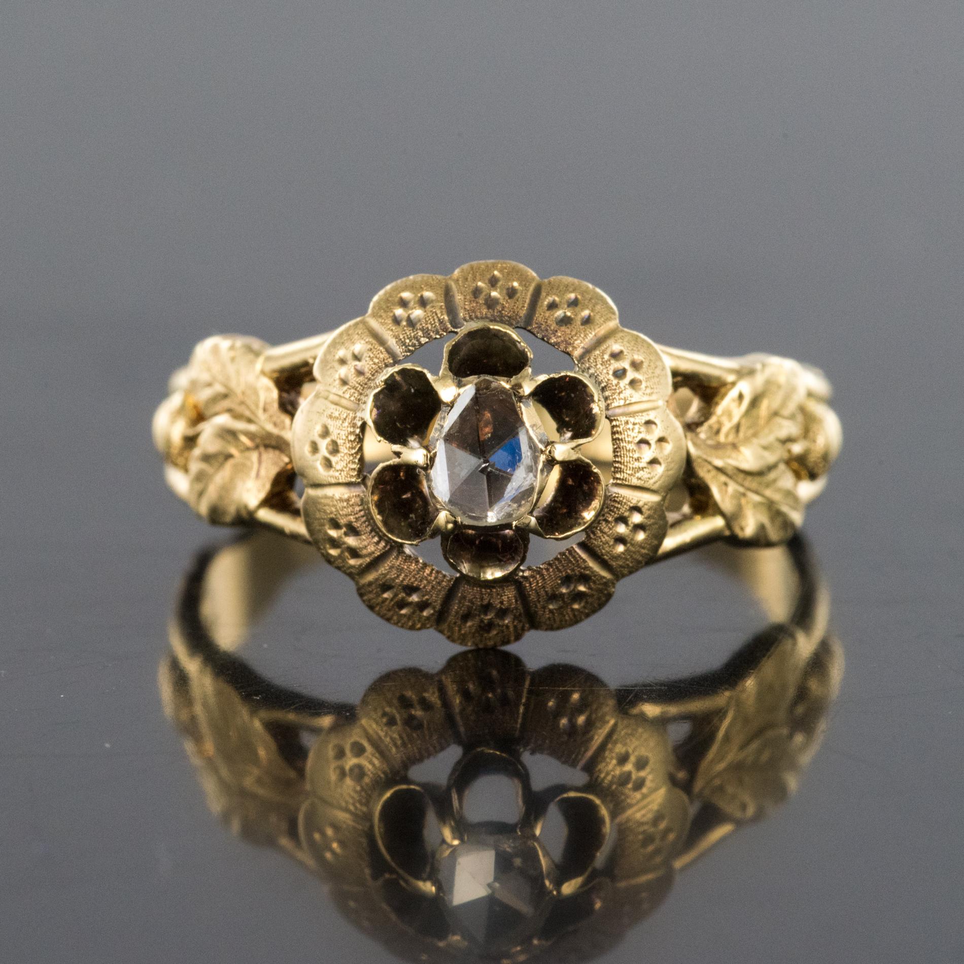 Napoleon III French 19th Century Rose-Cut Diamond Solitary Ring