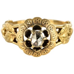 French 19th Century Rose-Cut Diamond Solitary Ring