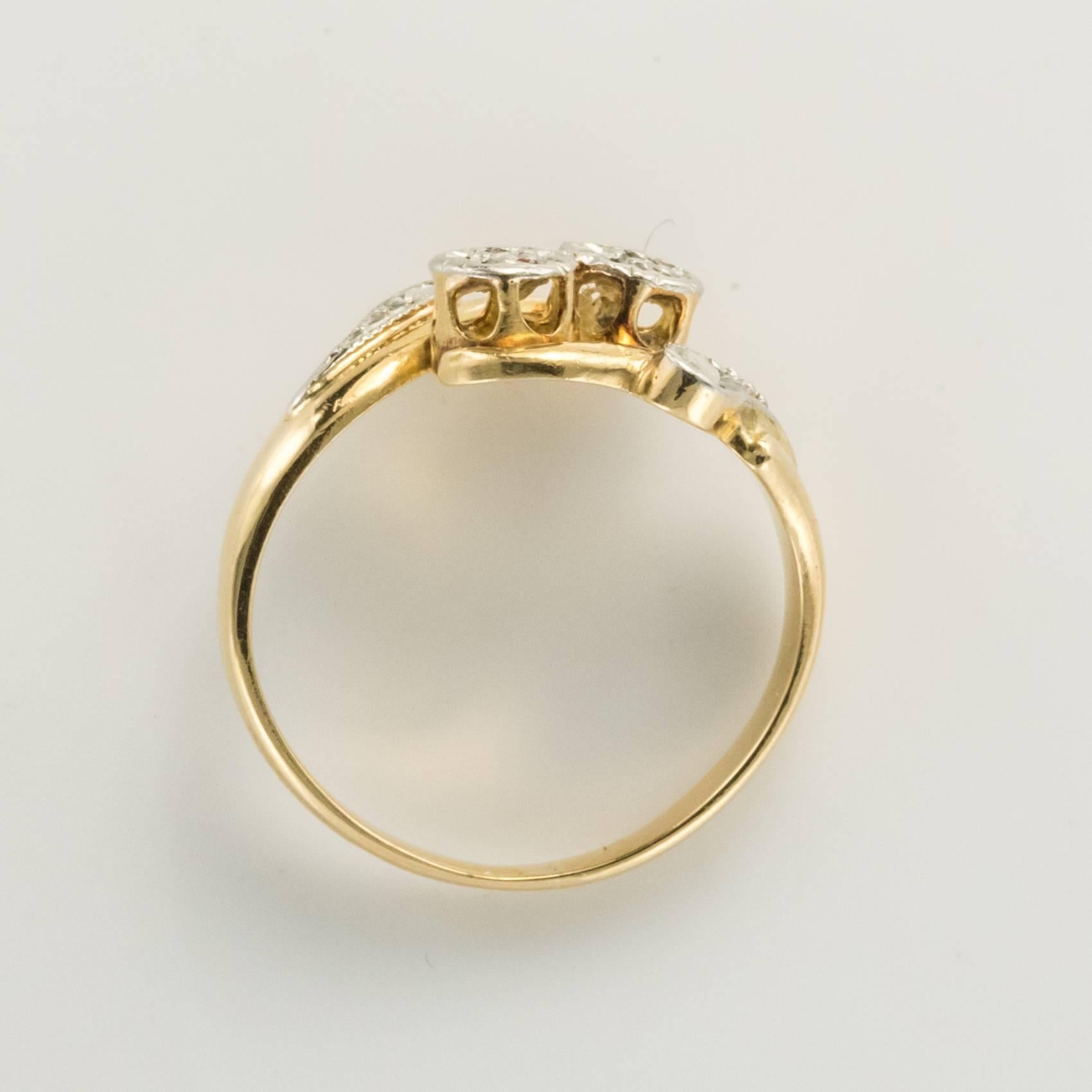 French 19th Century Rose Cut Diamond Yellow Gold Ring 3