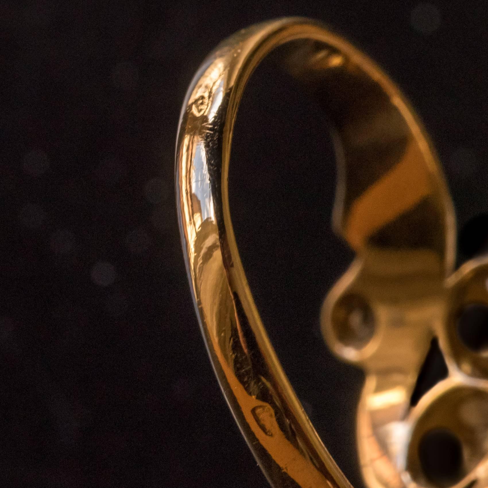 French 19th Century Rose Cut Diamond Yellow Gold Ring 4