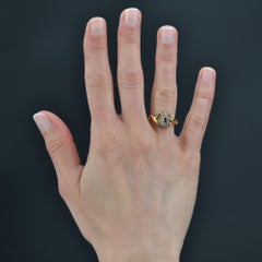French 19th Century Rose-Cut Diamonds 18 Karat Yellow Gold Ring
