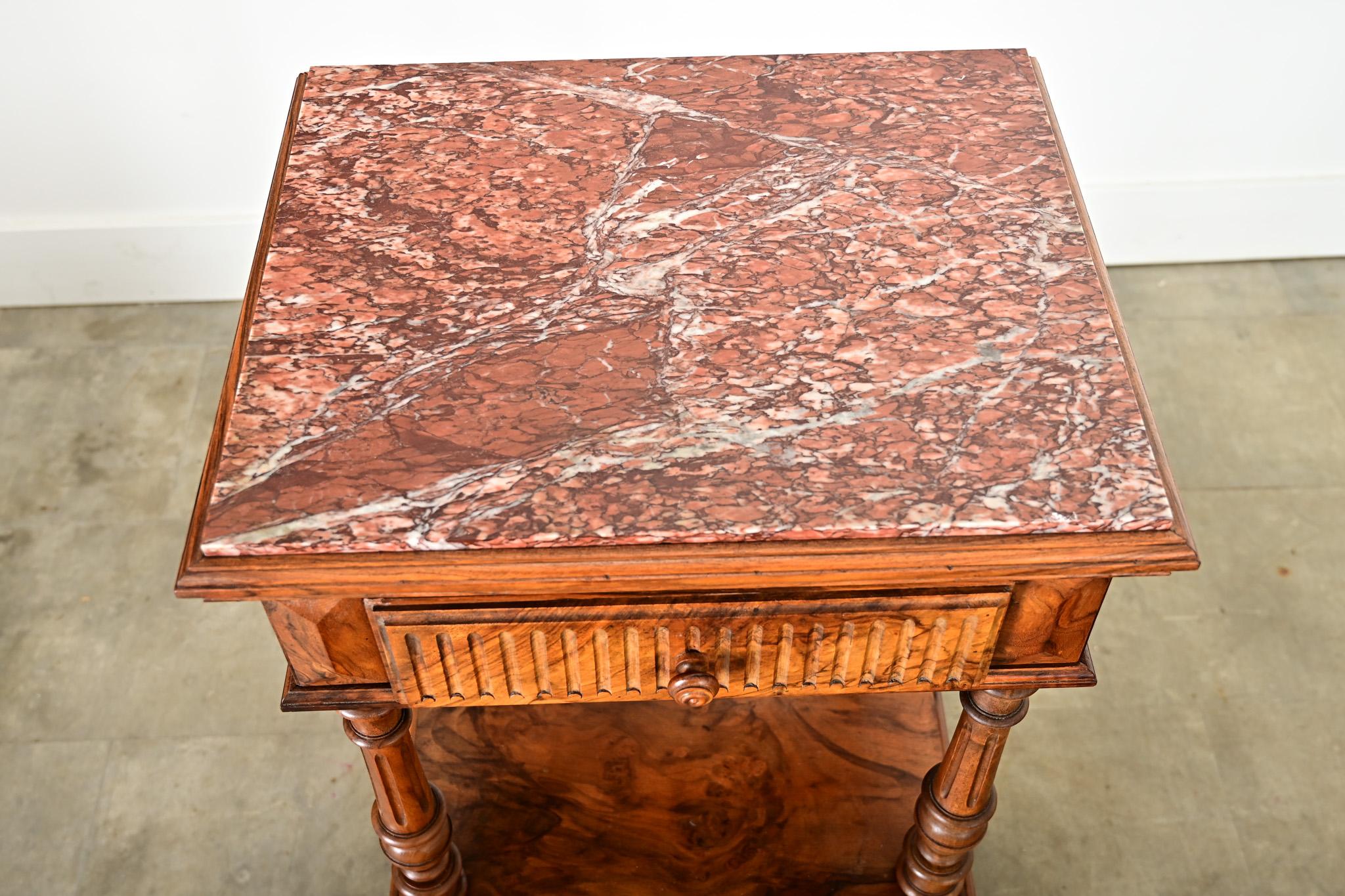 French Provincial French 19th Century Rosewood Bedside Table For Sale