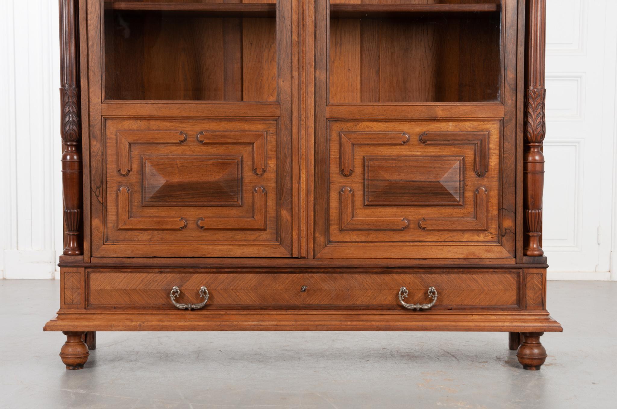 Faceted French 19th Century Rosewood Bibliotheque