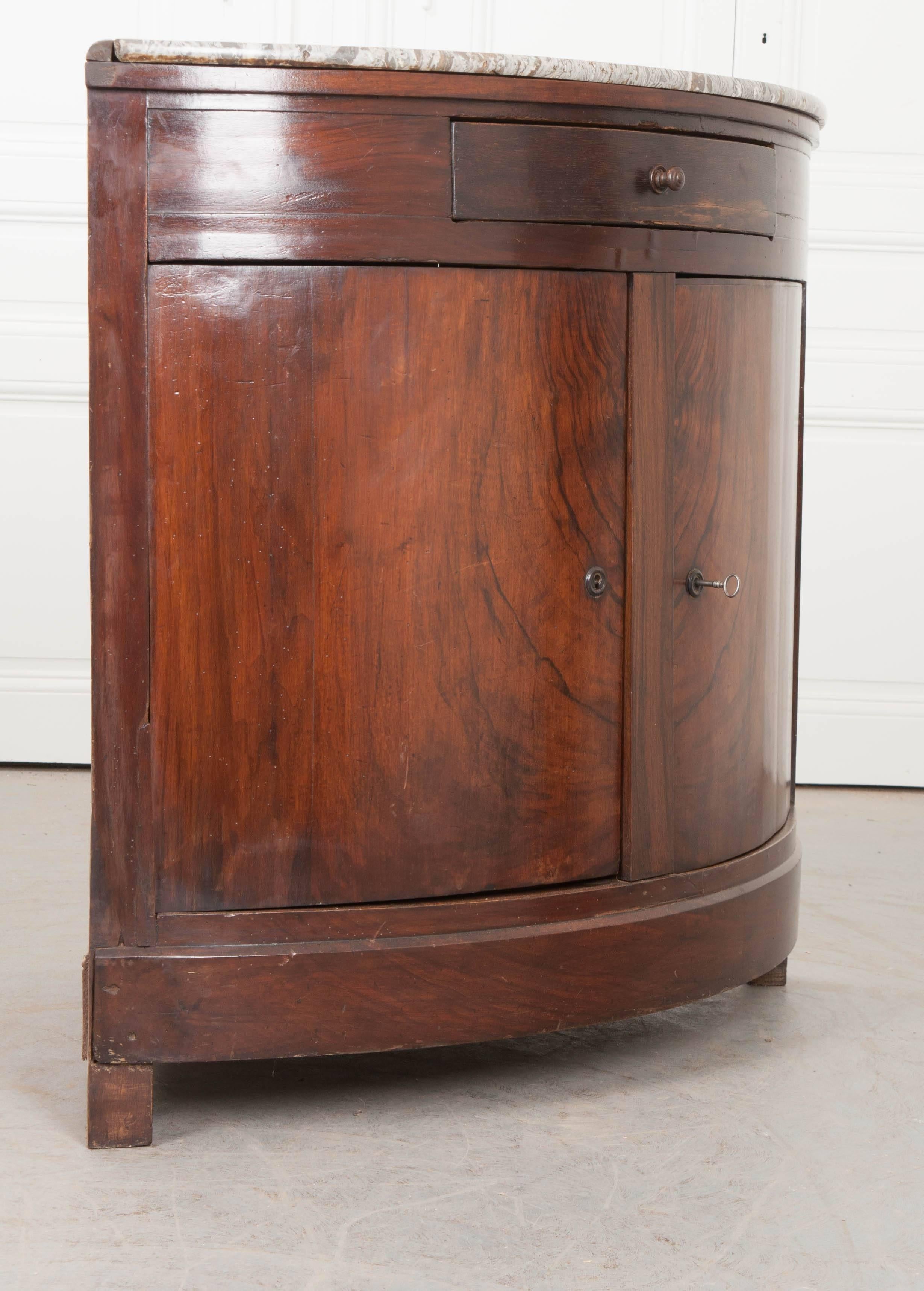 French 19th Century Rosewood Demilune Corner Buffet 2