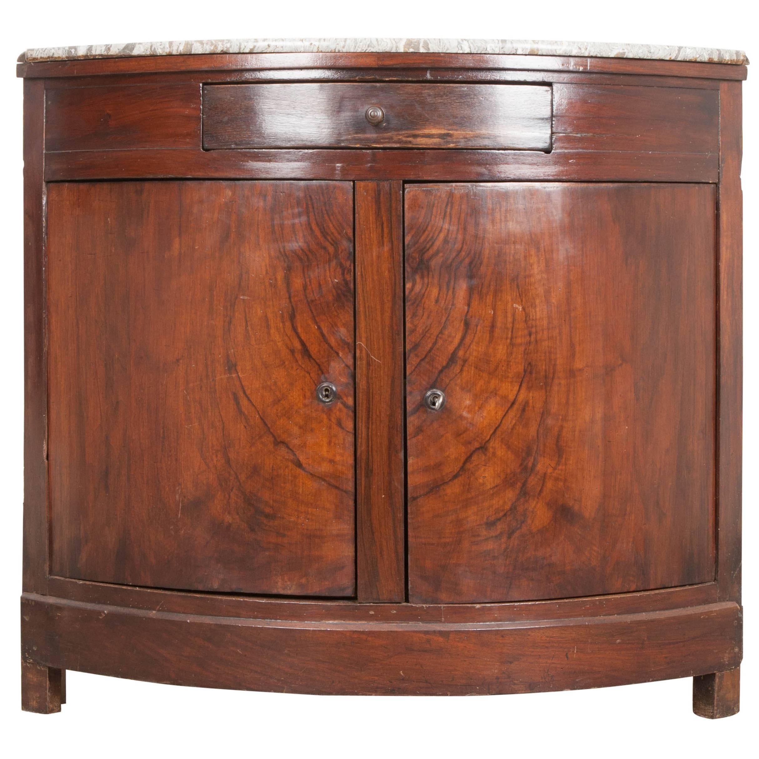 French 19th Century Rosewood Demilune Corner Buffet