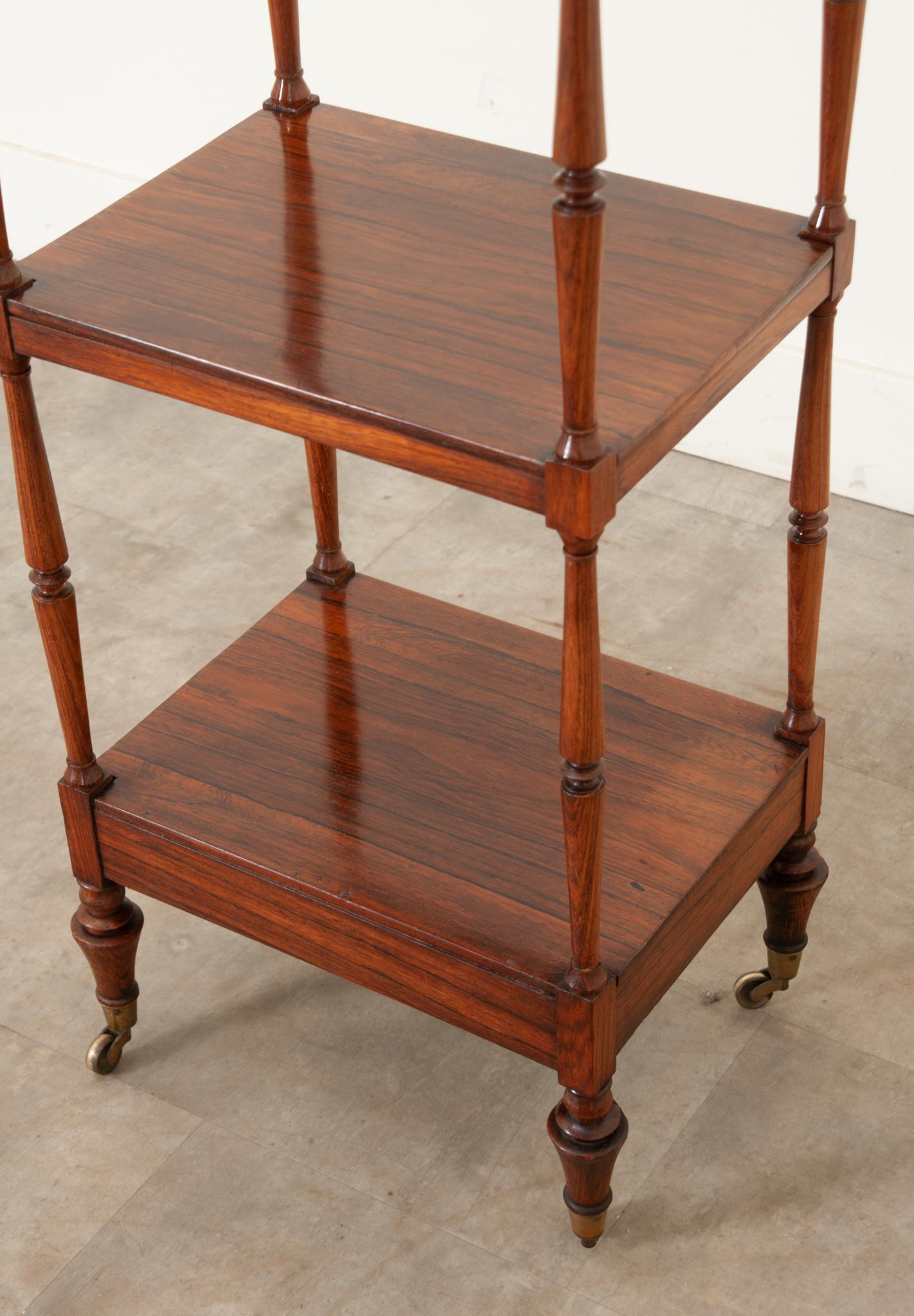 Hand-Carved French 19th Century Rosewood Etagere