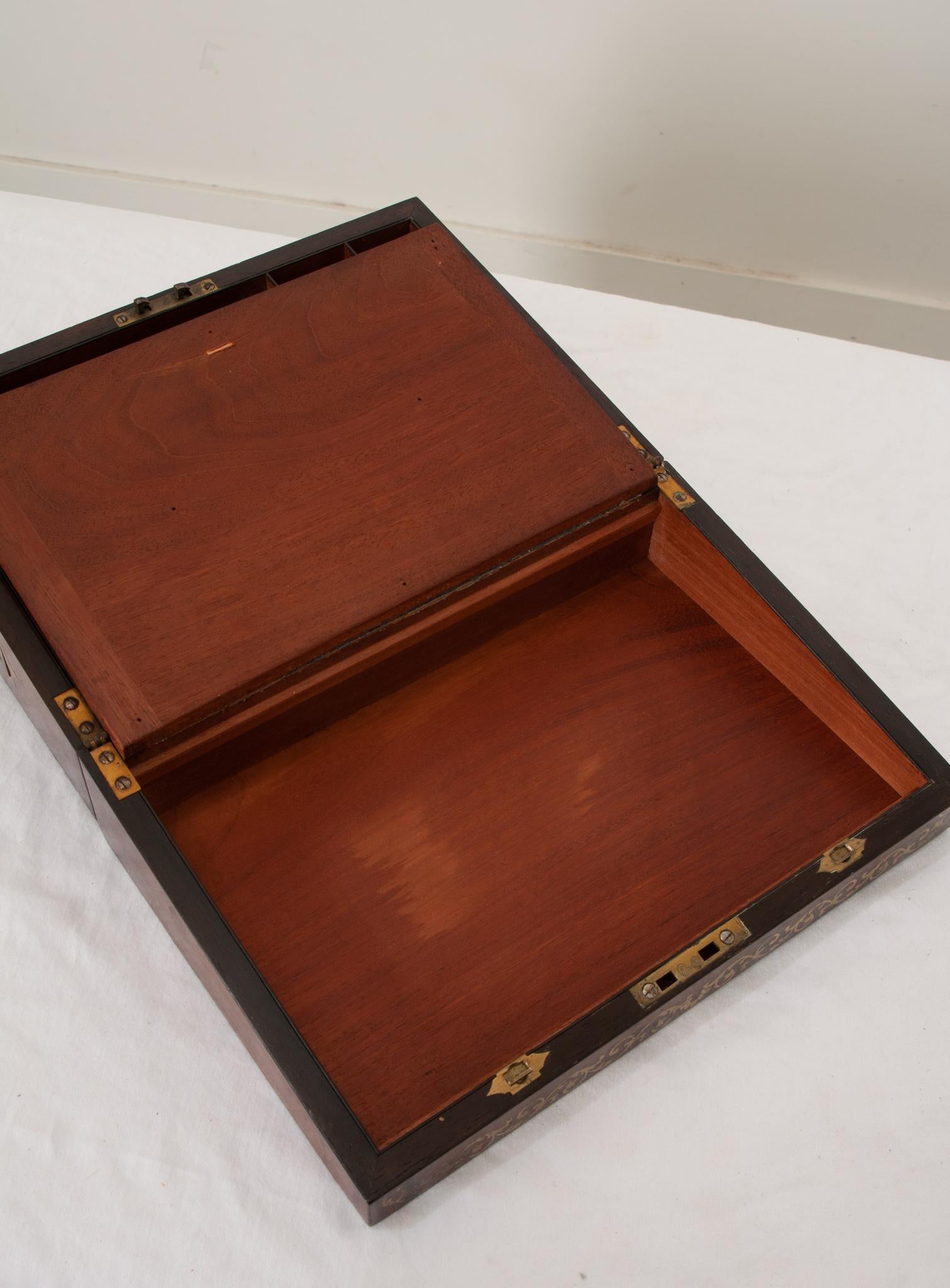 French 19th Century Rosewood Writing Box 4