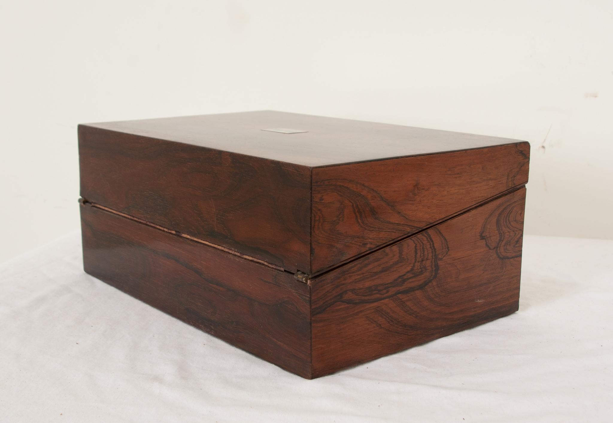 French 19th Century Rosewood Writing Box For Sale 6
