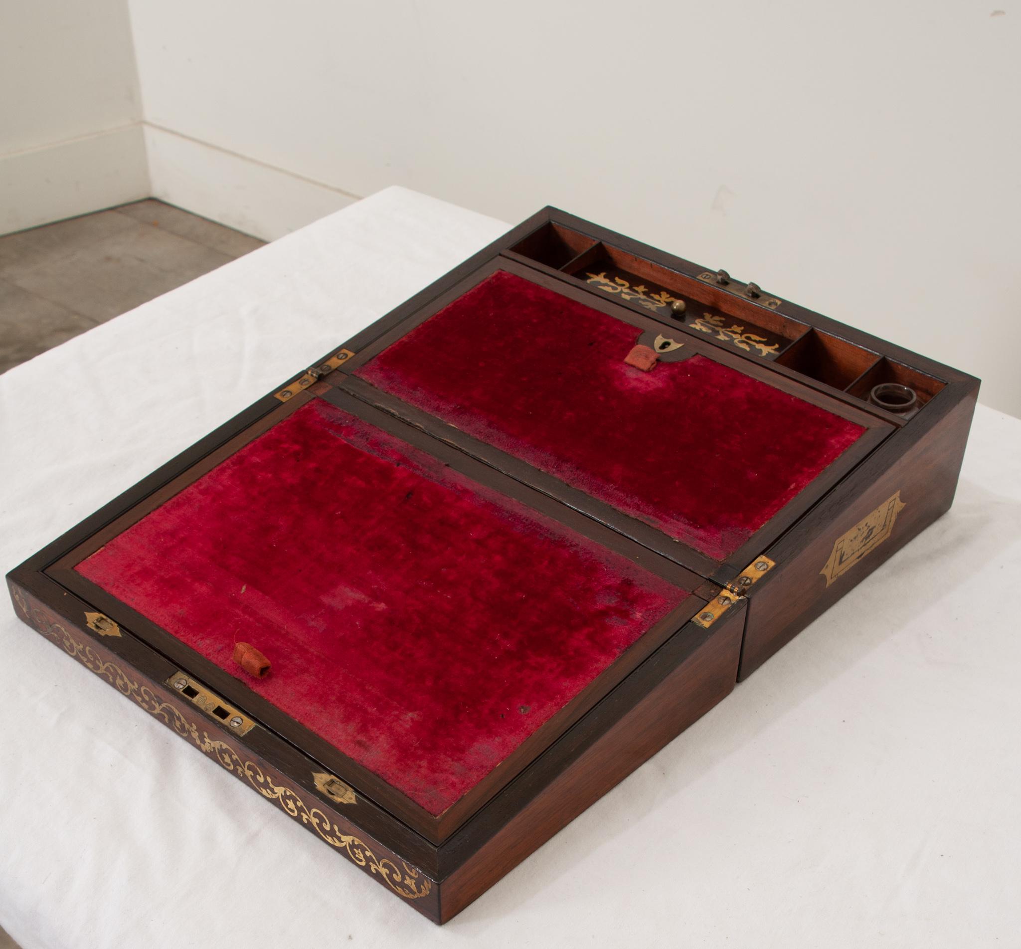 French 19th Century Rosewood Writing Box 6
