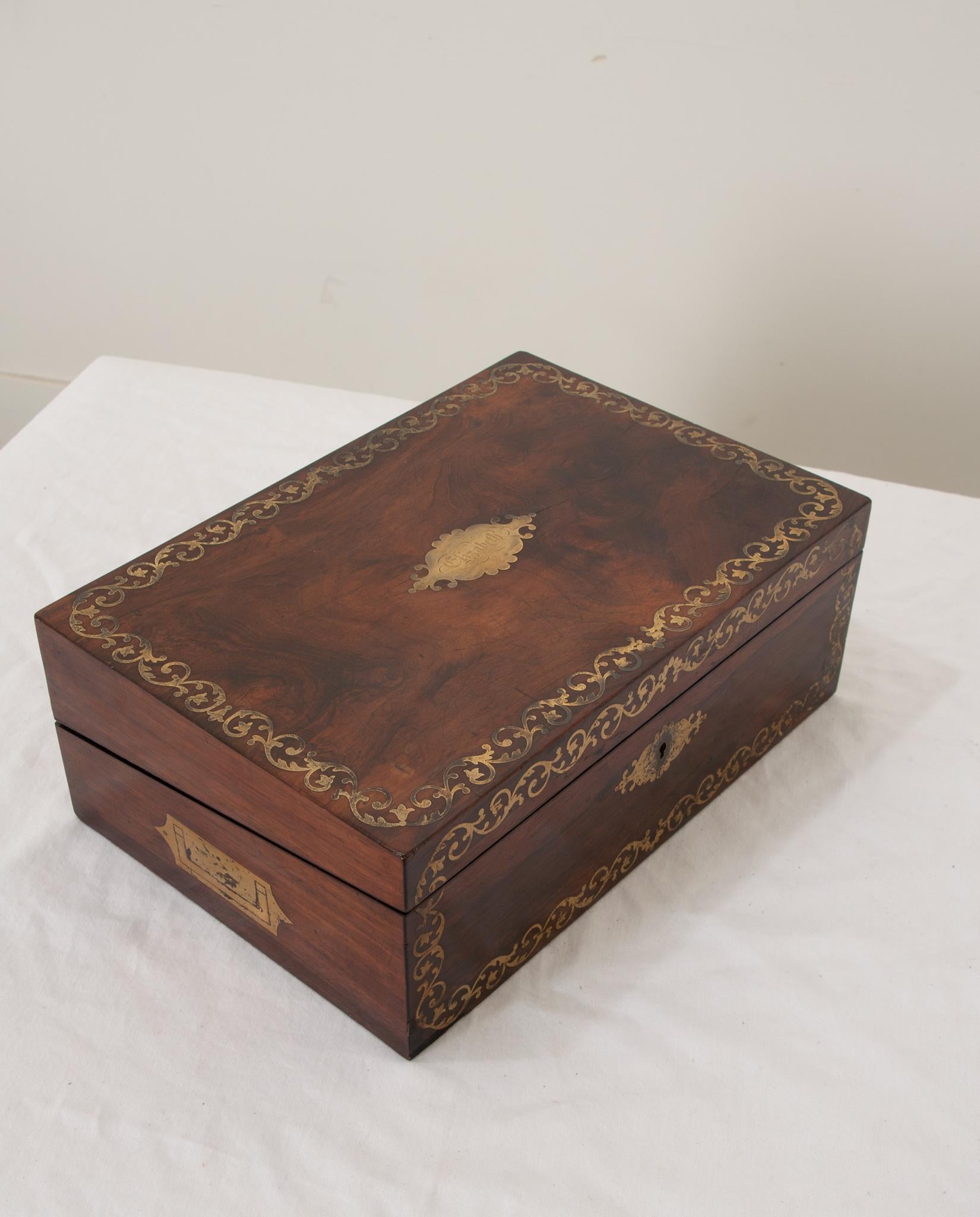 French 19th Century Rosewood Writing Box 7