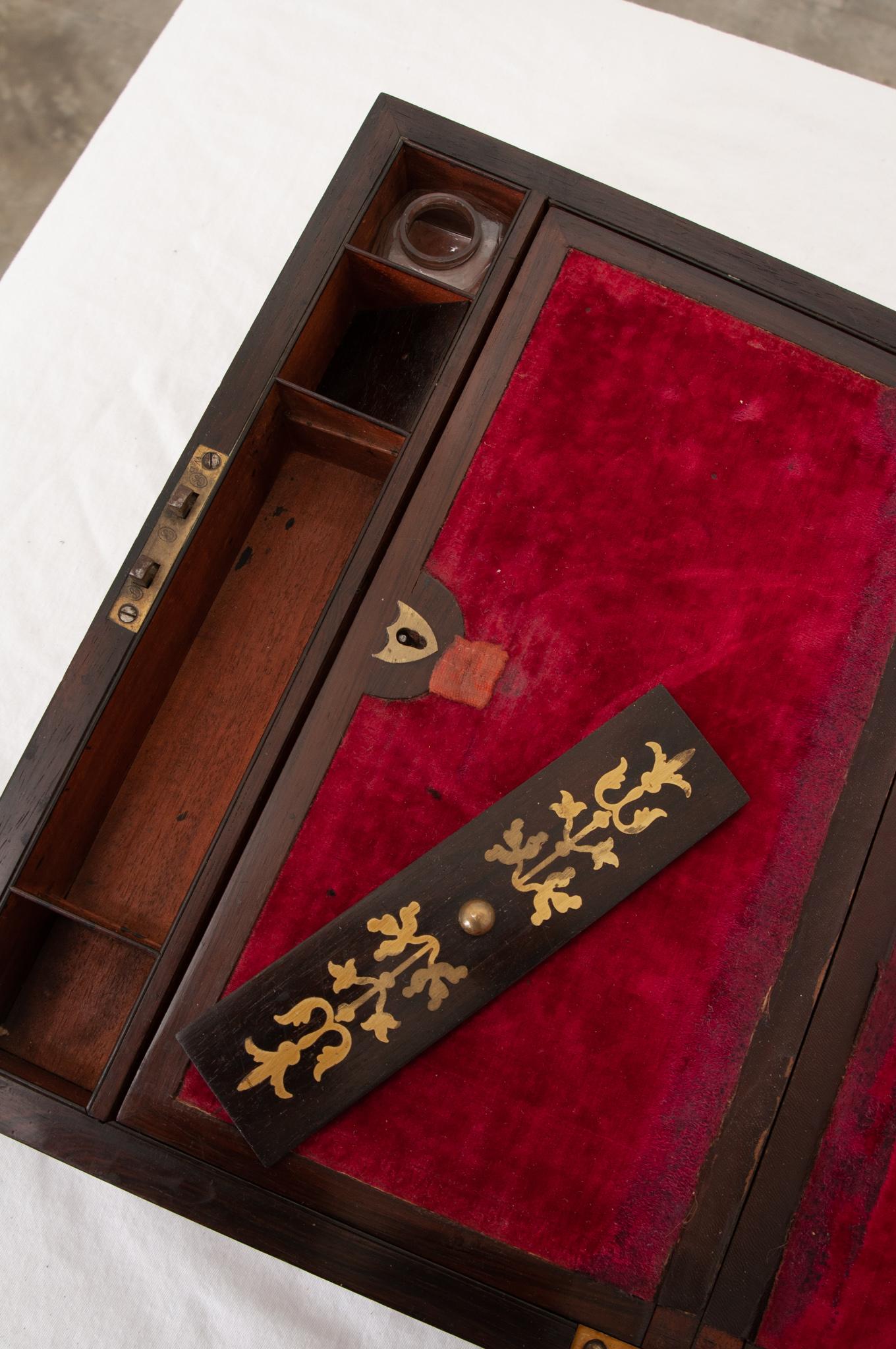 French 19th Century Rosewood Writing Box 2