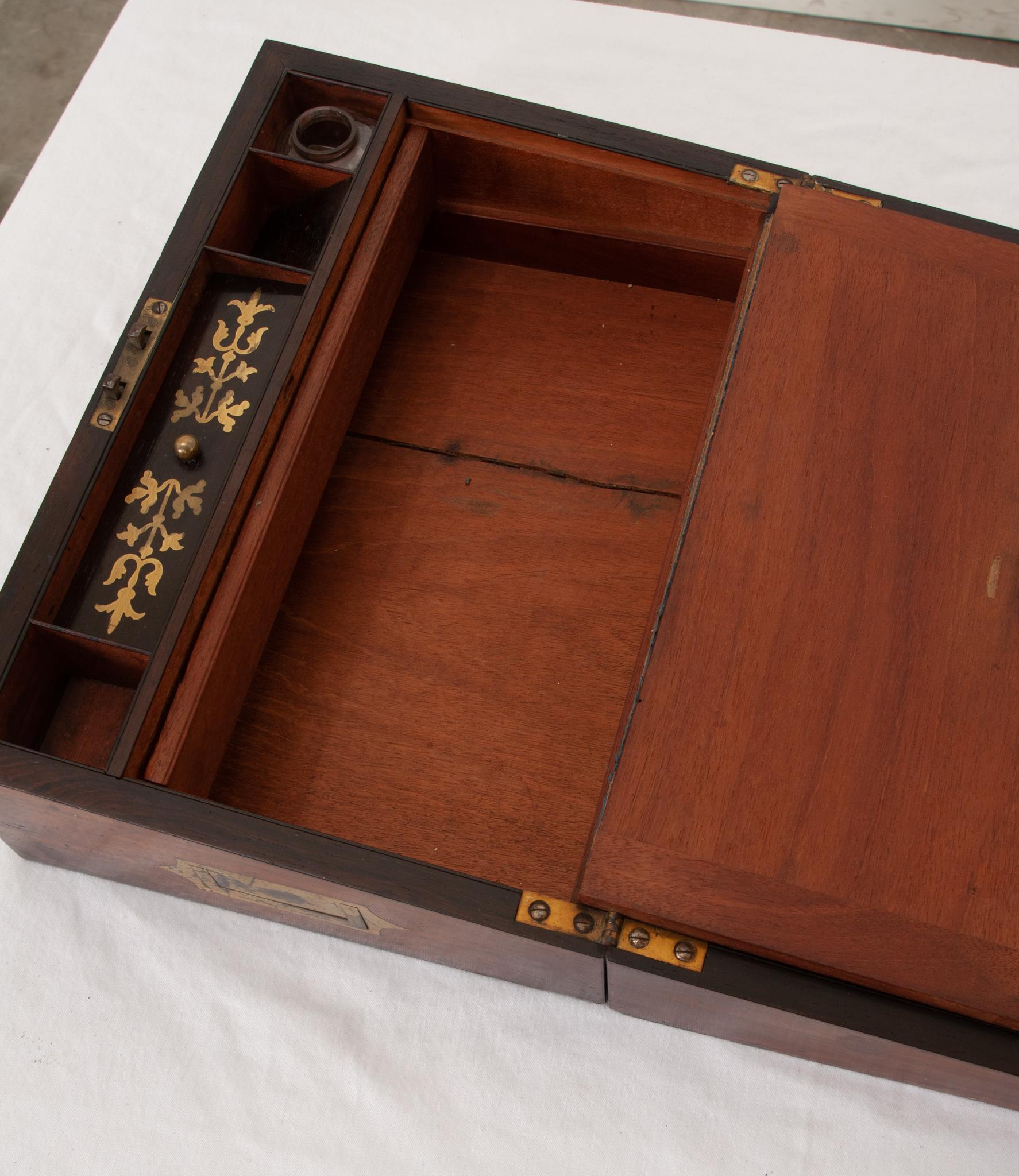 French 19th Century Rosewood Writing Box 3