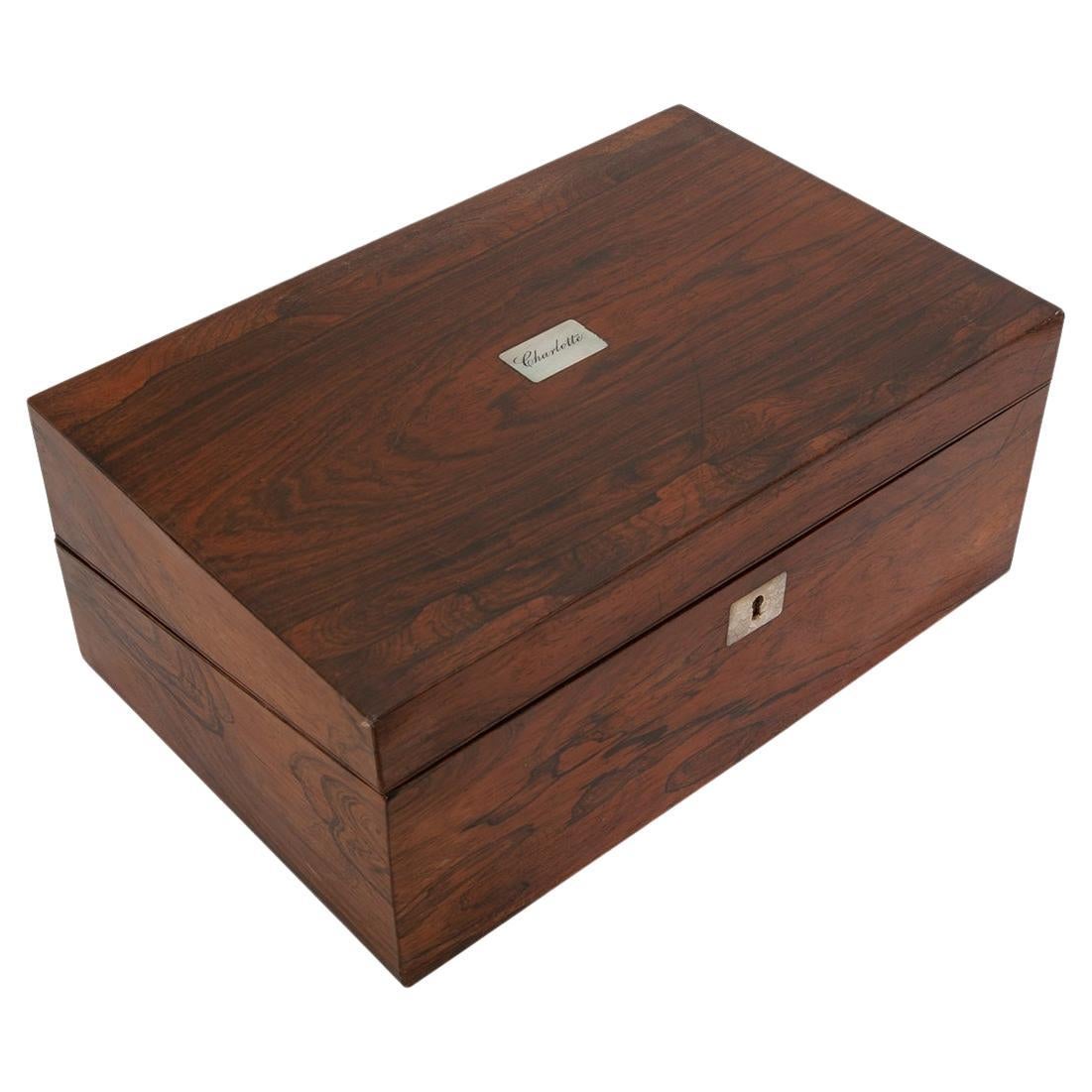 French 19th Century Rosewood Writing Box For Sale
