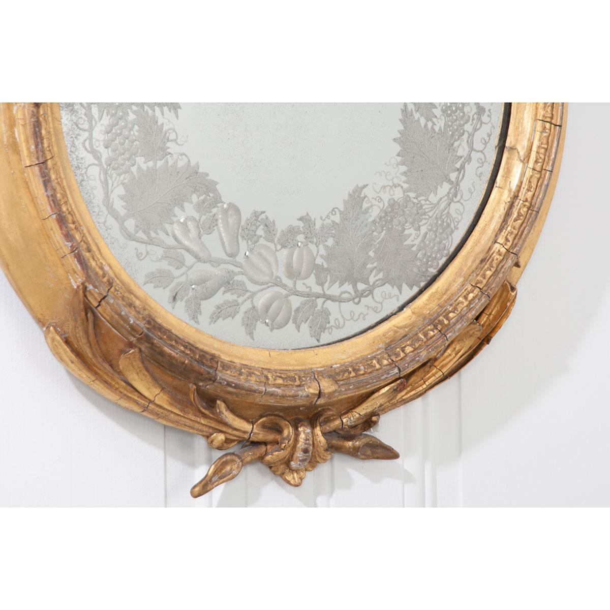 Other French 19th Century Round Gold Gilt Mirror