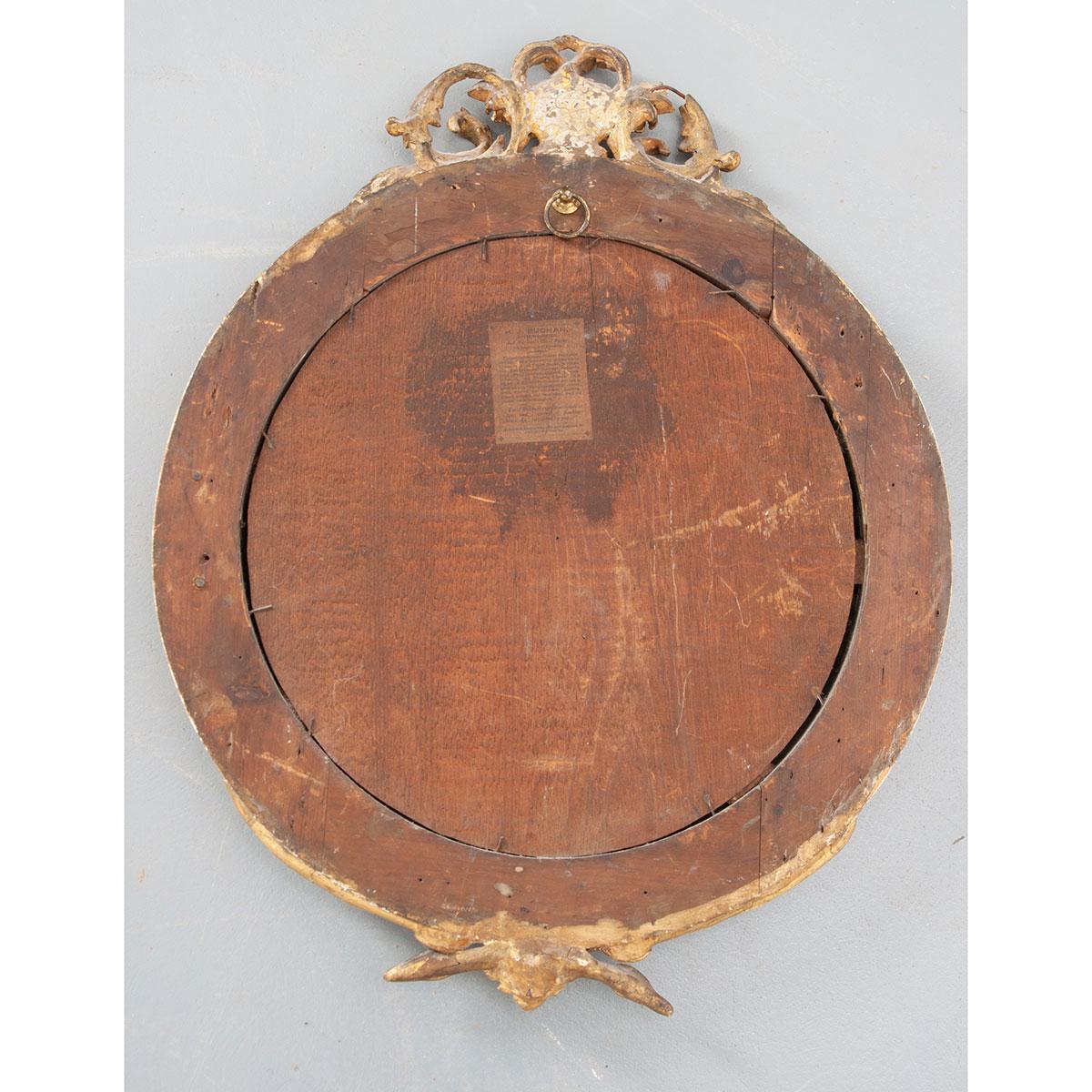 French 19th Century Round Gold Gilt Mirror 3