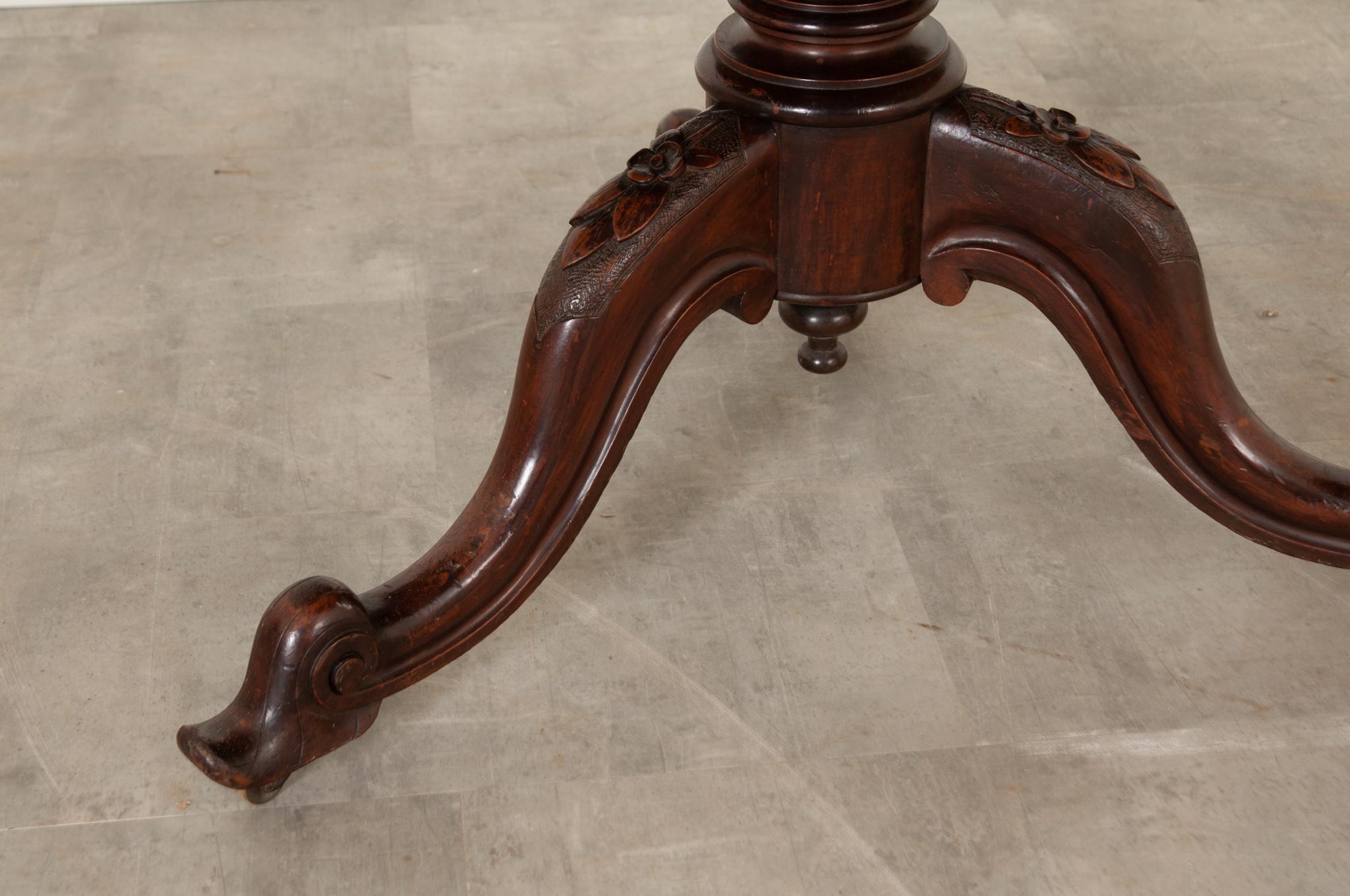 French 19th Century Round Mahogany Pedestal Table 1