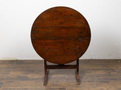 French 19th Century Round Tilt-Top Wine Tasting Table
