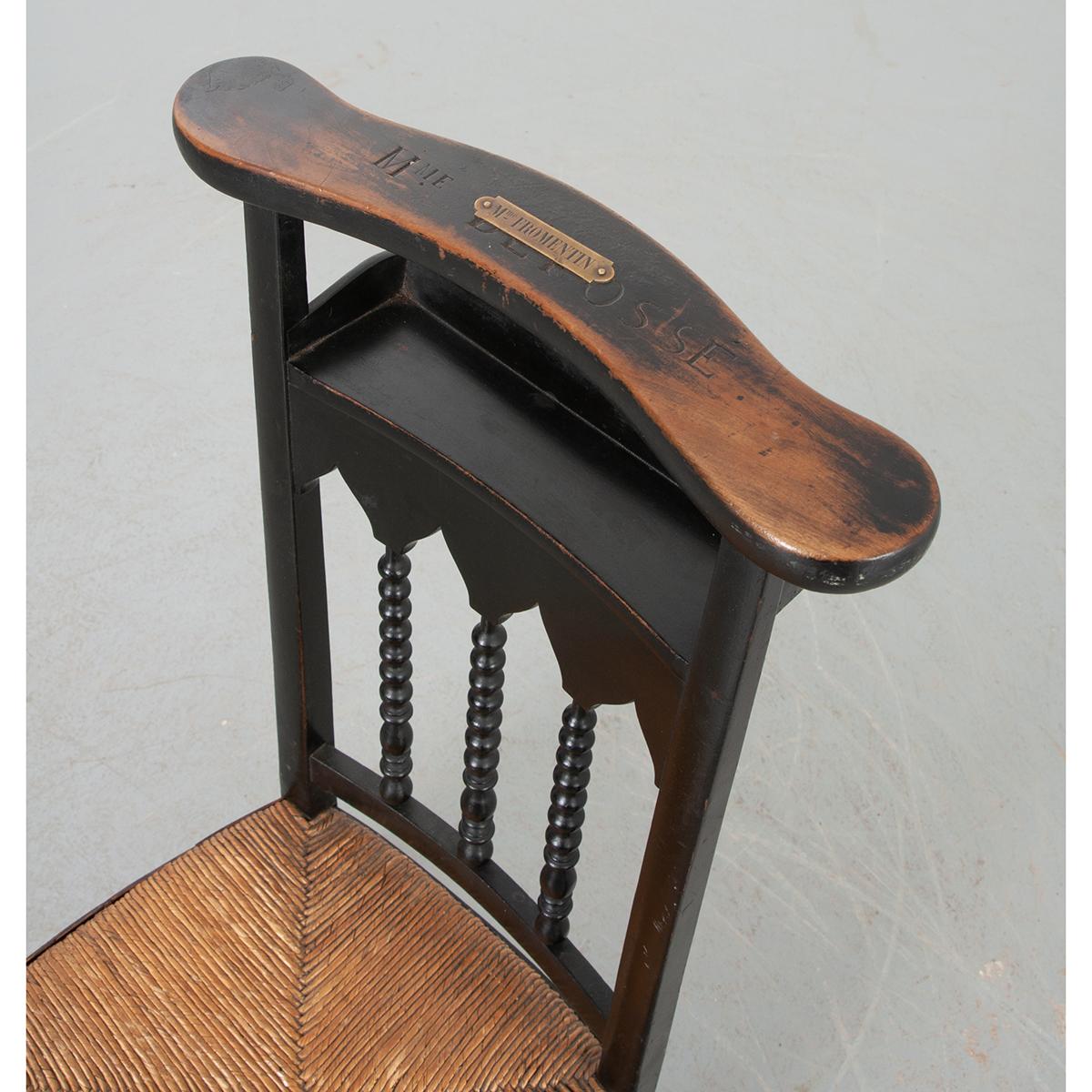 Wood French 19th Century Rush Seat Prie Dieu For Sale