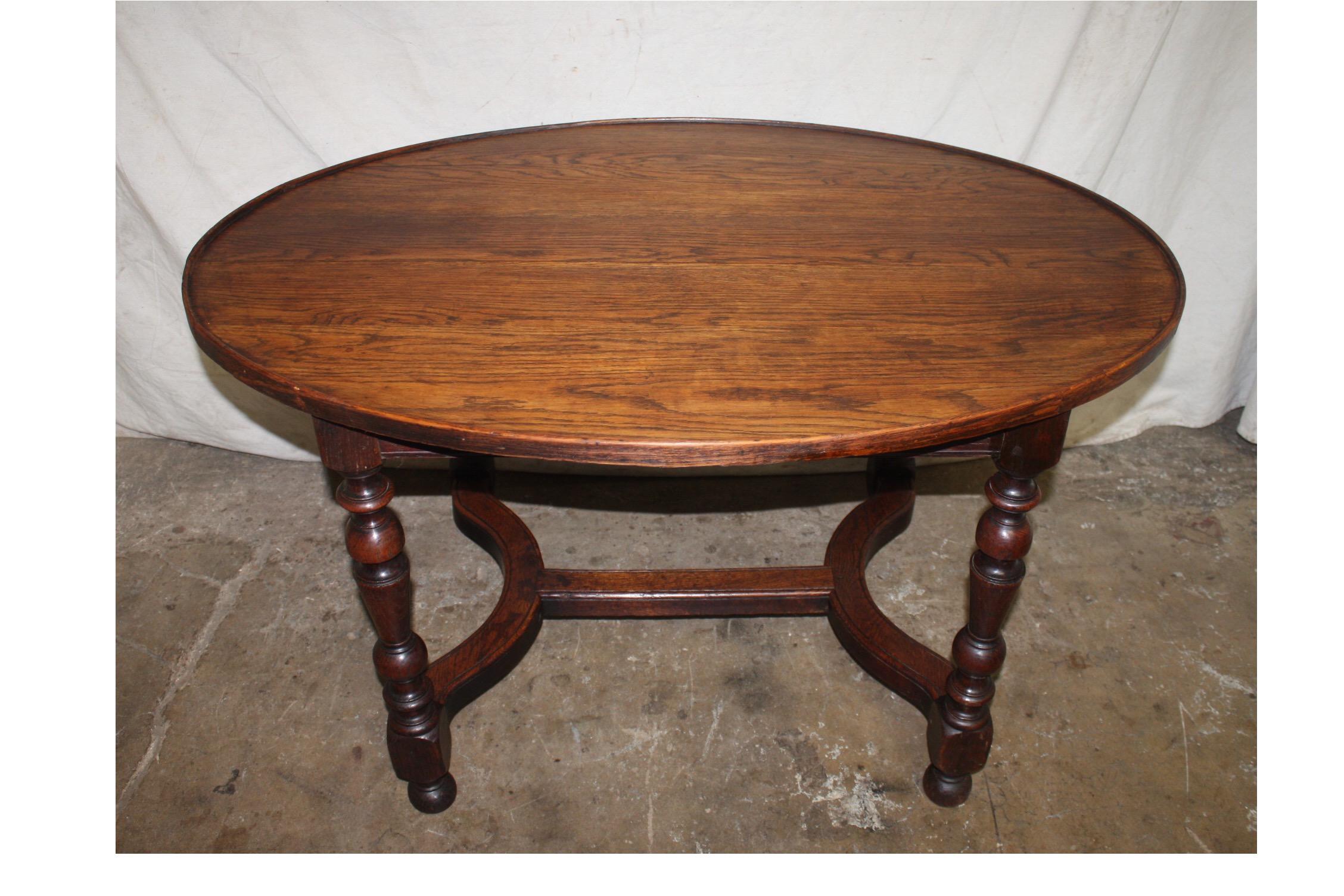 French 19th century rustic oval table.