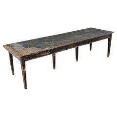 French 19th Century Rustic Painted Farm Table