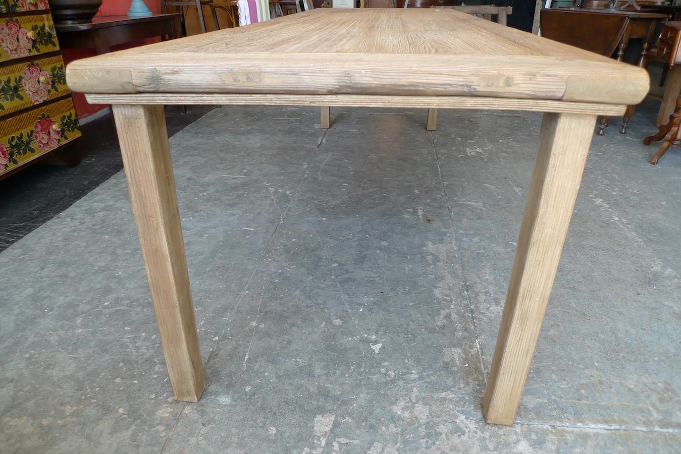 French 19th Century Rustic Pine Country Farm House Dining Table. 8