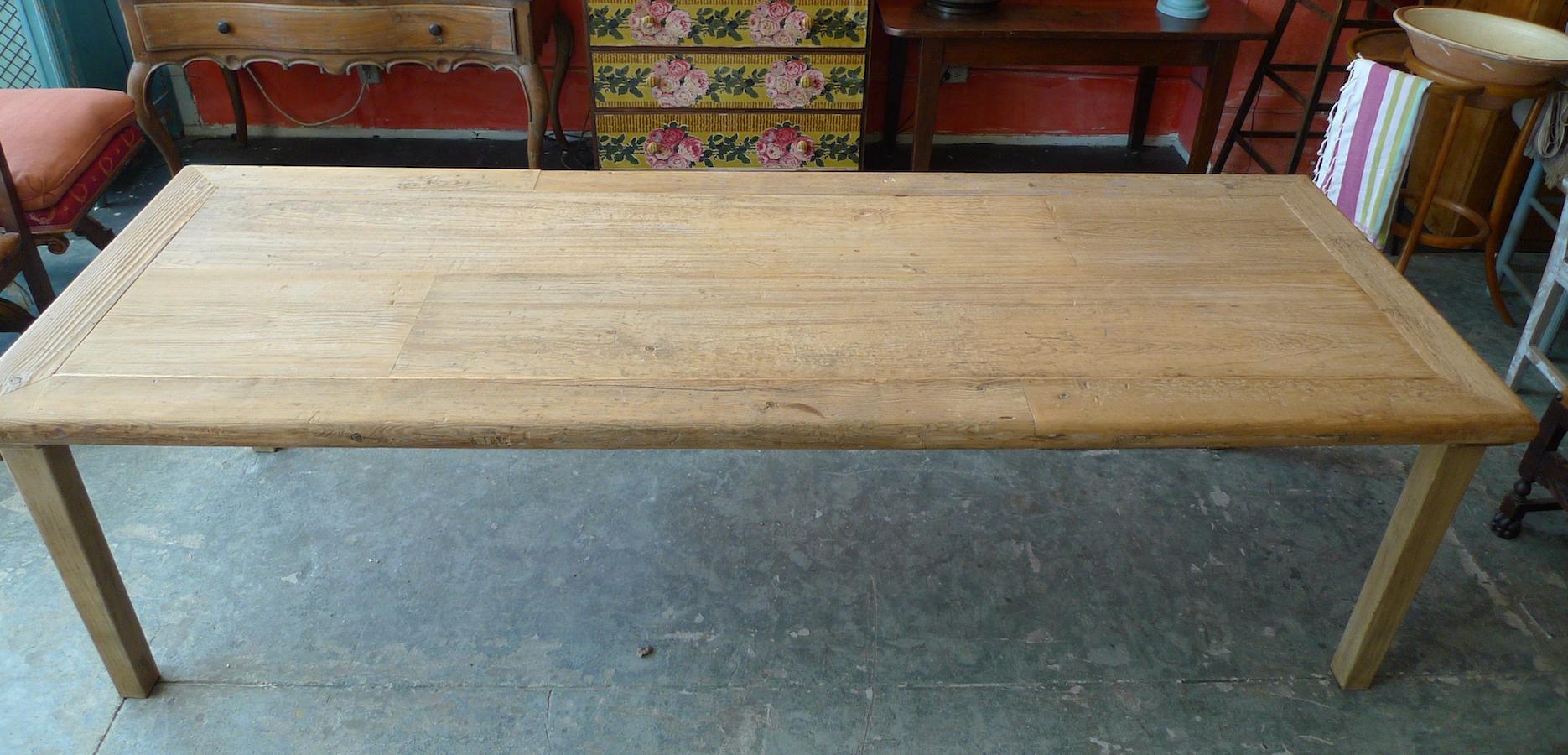 French 19th Century Rustic Pine Country Farm House Dining Table. 2