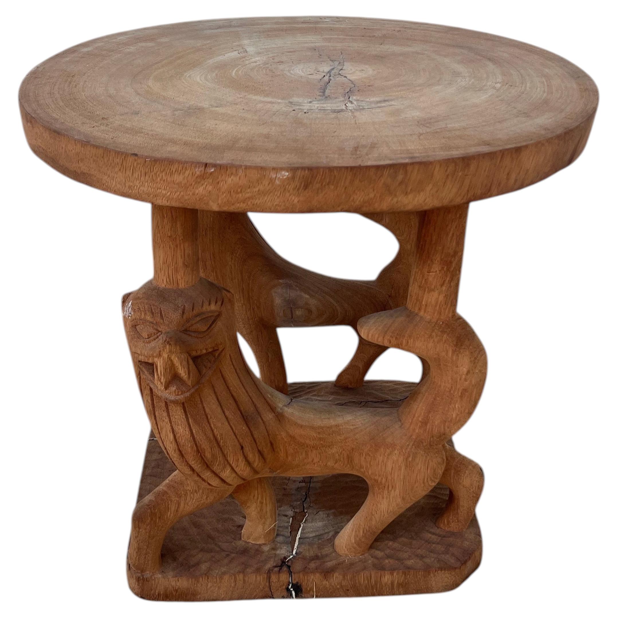 French 19th Century Rustic Style Solid Oak Bleached Coffee Table For Sale