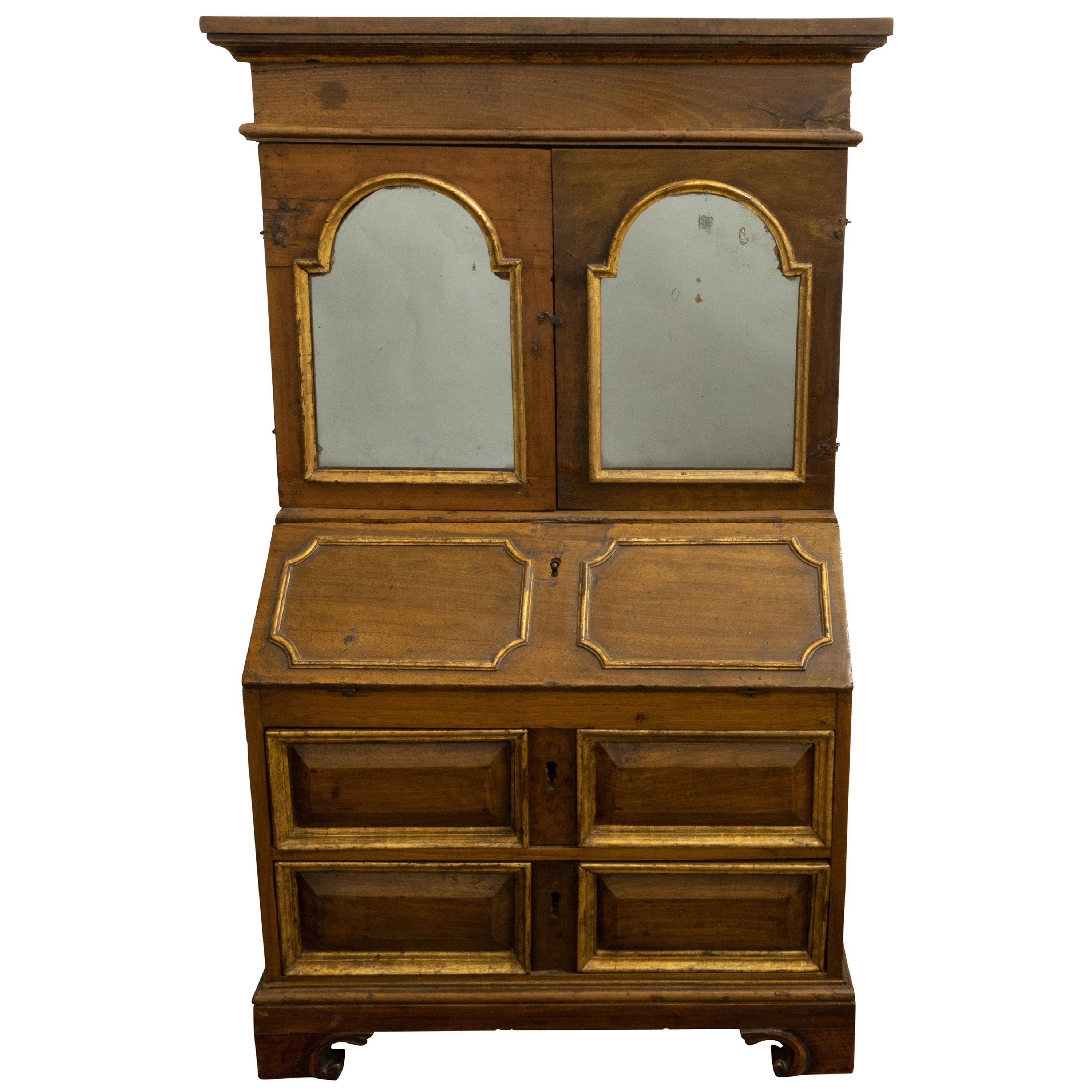 French 19th Century Salesman Sample Miniature Slant Front Secretary with Mirrors For Sale