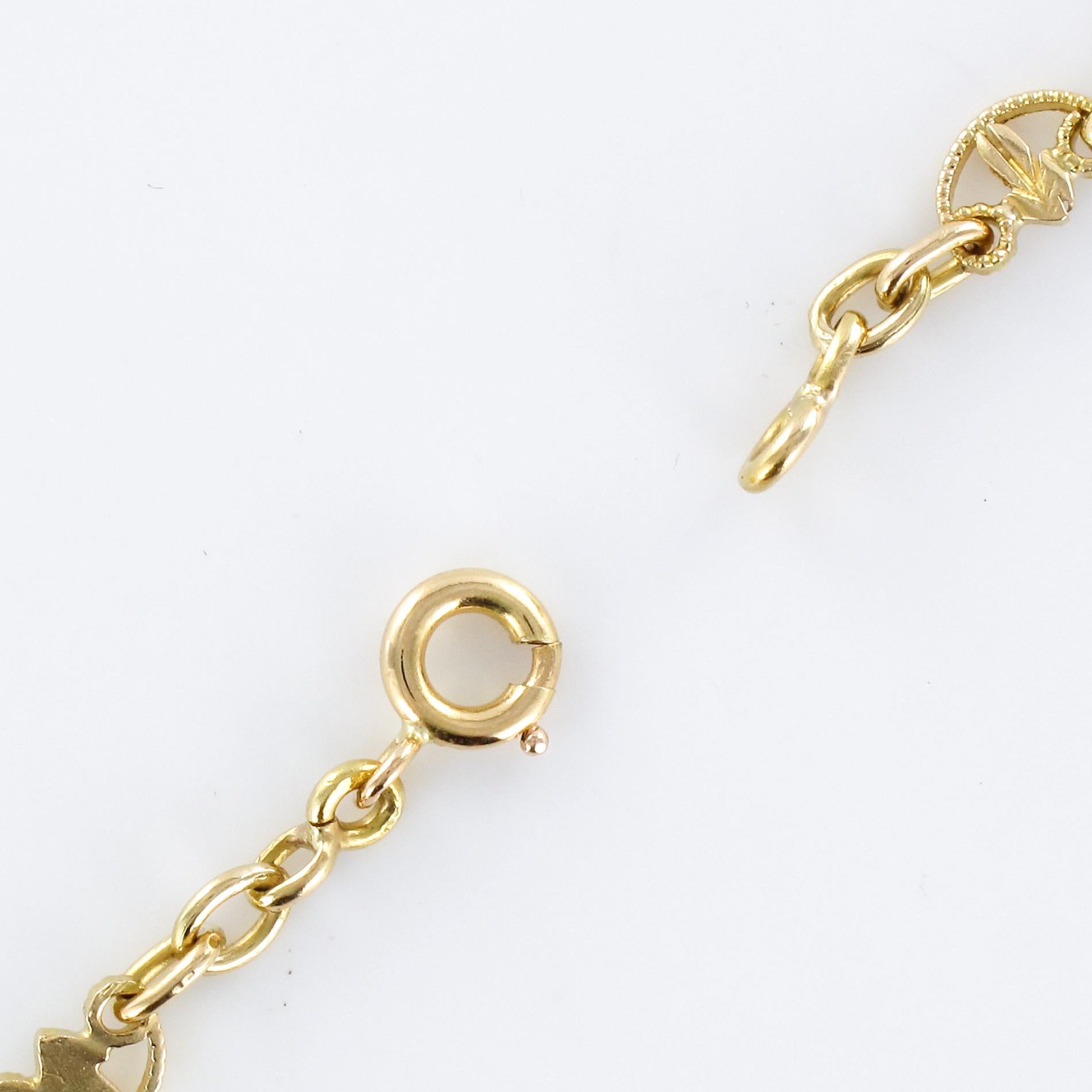 French 19th Century Sapphire 18 Karat Yellow Gold Drapery Necklace 5