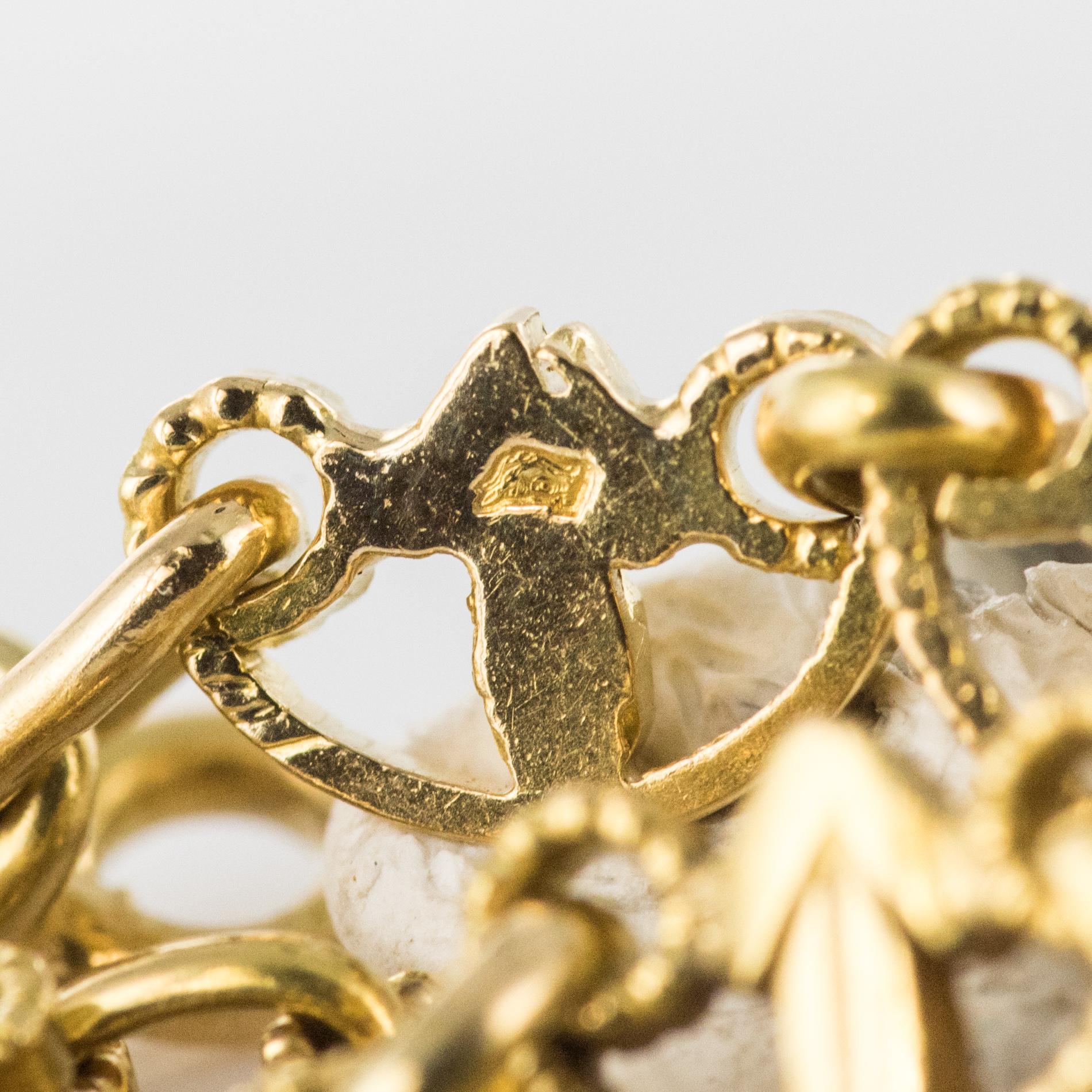 French 19th Century Sapphire 18 Karat Yellow Gold Drapery Necklace 7
