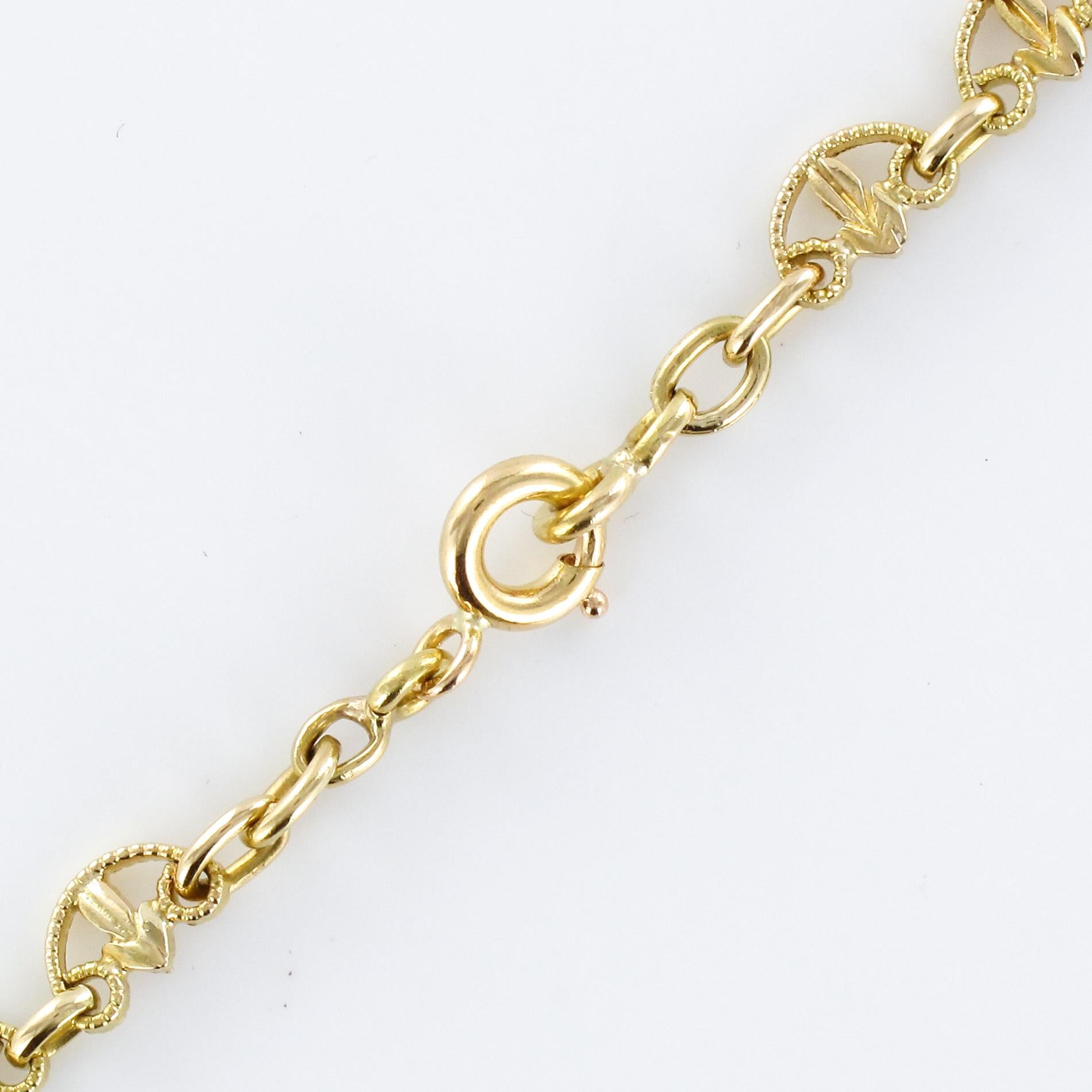 French 19th Century Sapphire 18 Karat Yellow Gold Drapery Necklace 4