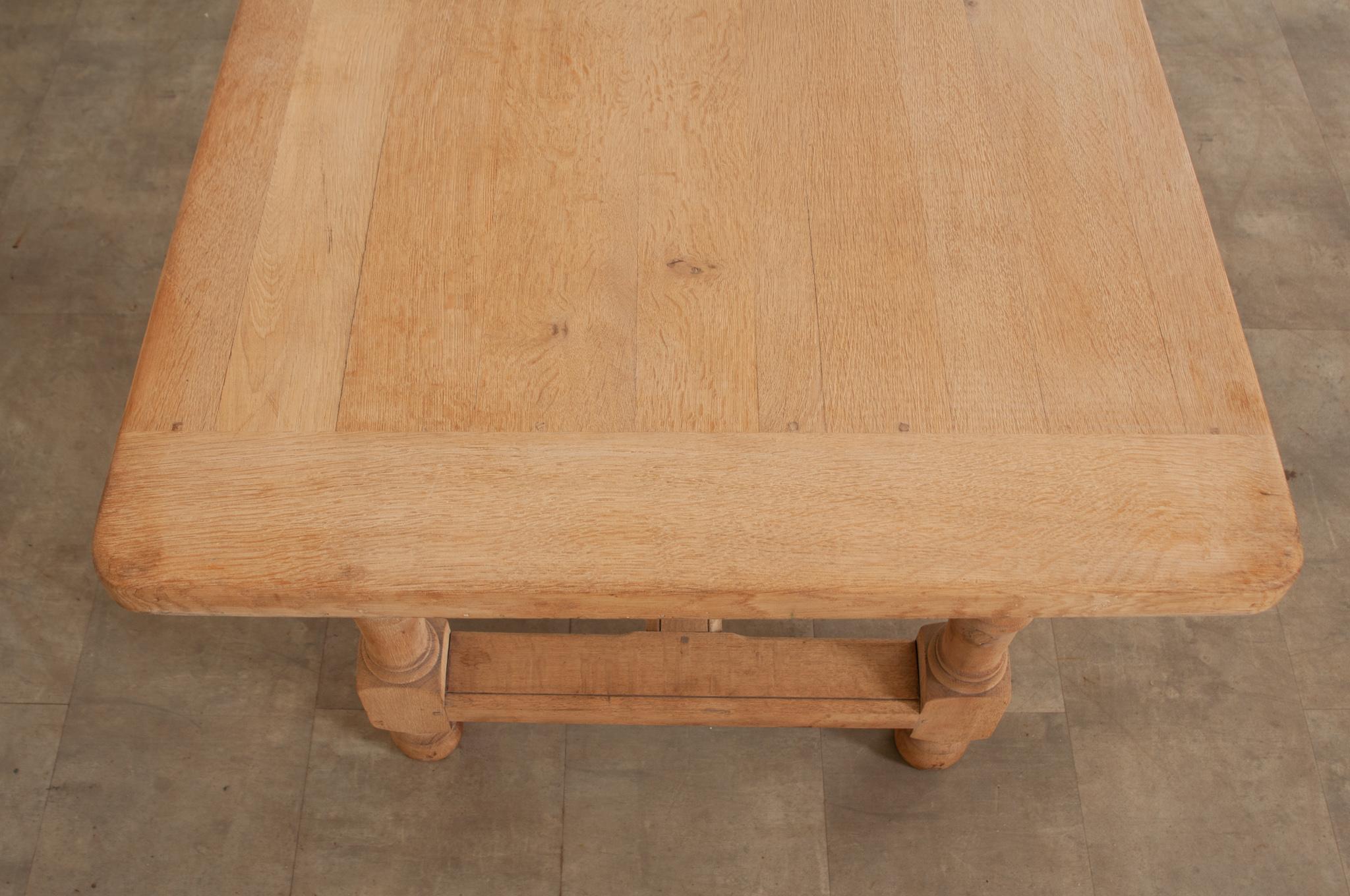 French 19th Century Scrubbed Oak Dining Table 1