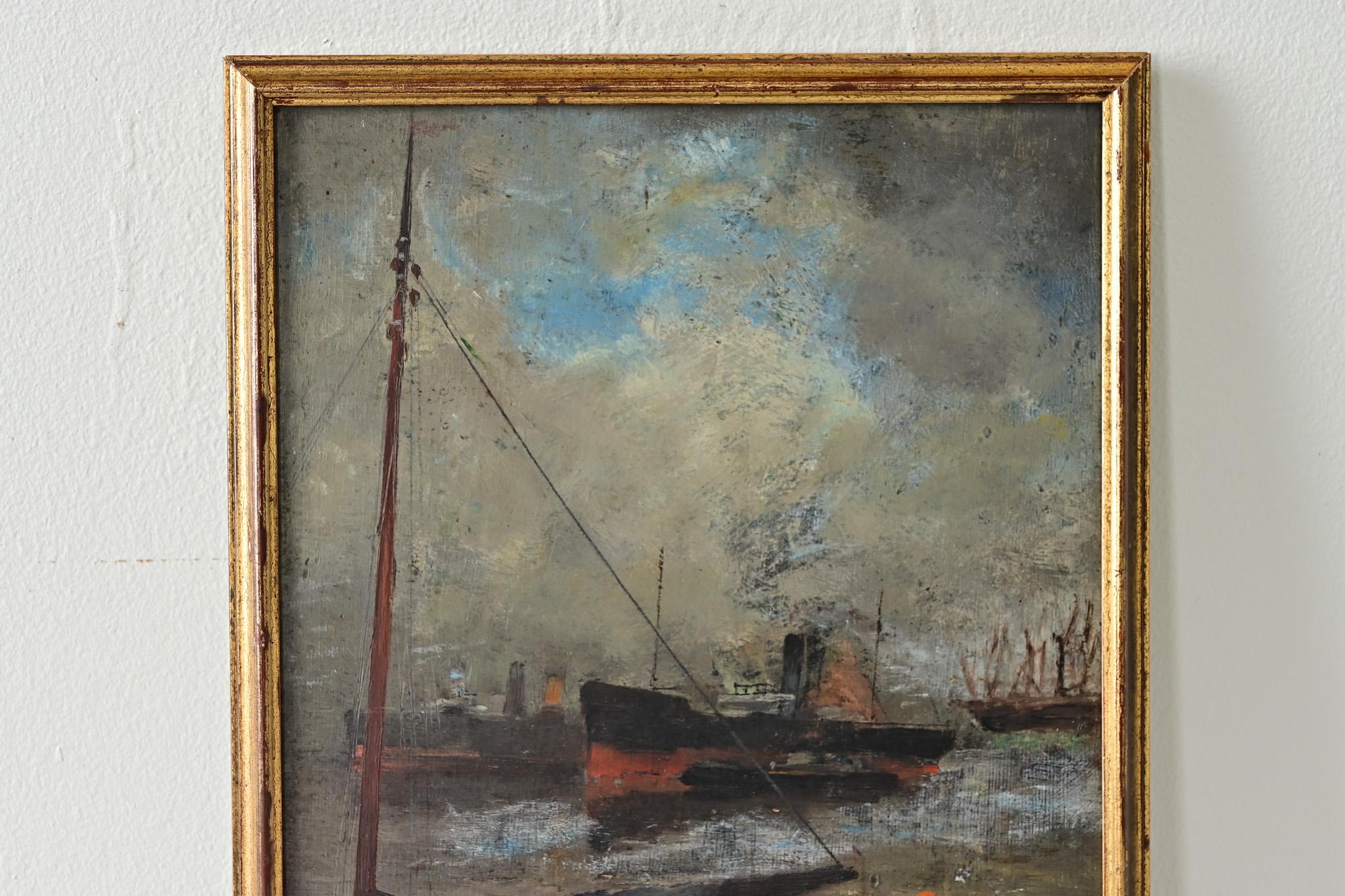 Francese Quadro di paesaggio marino francese del XIX secolo in vendita