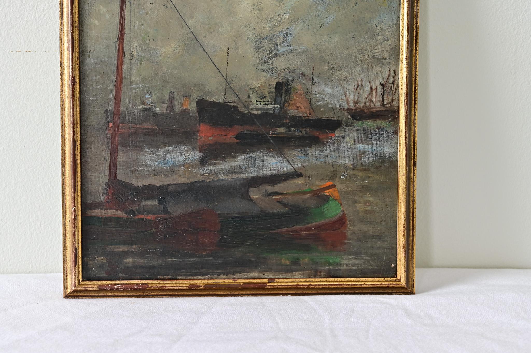 Quadro di paesaggio marino francese del XIX secolo In condizioni buone in vendita a Baton Rouge, LA
