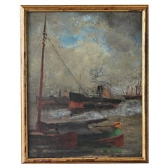 Quadro di paesaggio marino francese del XIX secolo