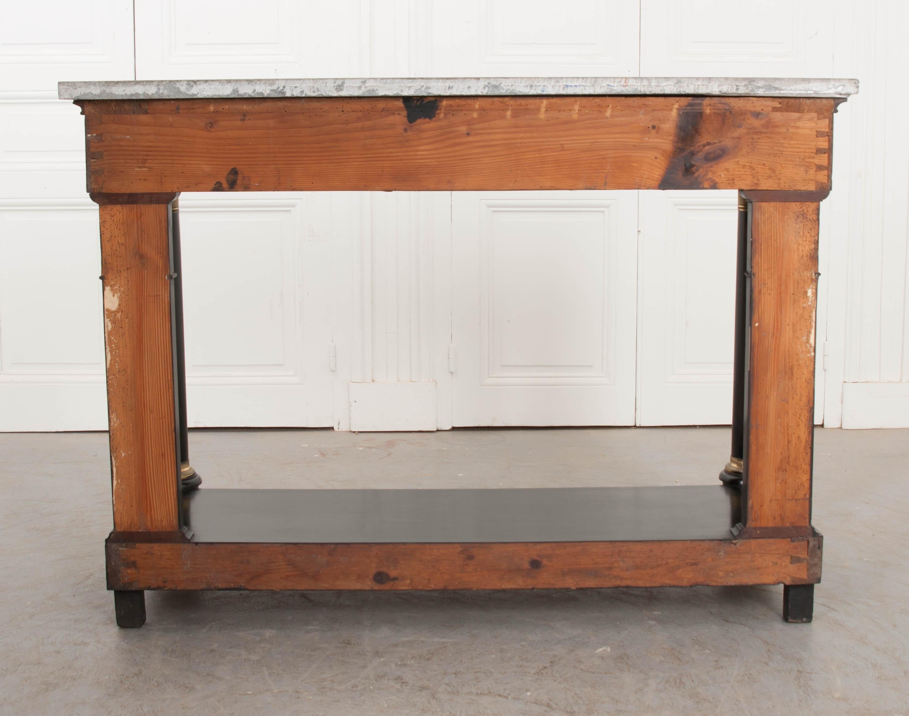 French 19th Century Second Empire Ebony Console and Mirror 14