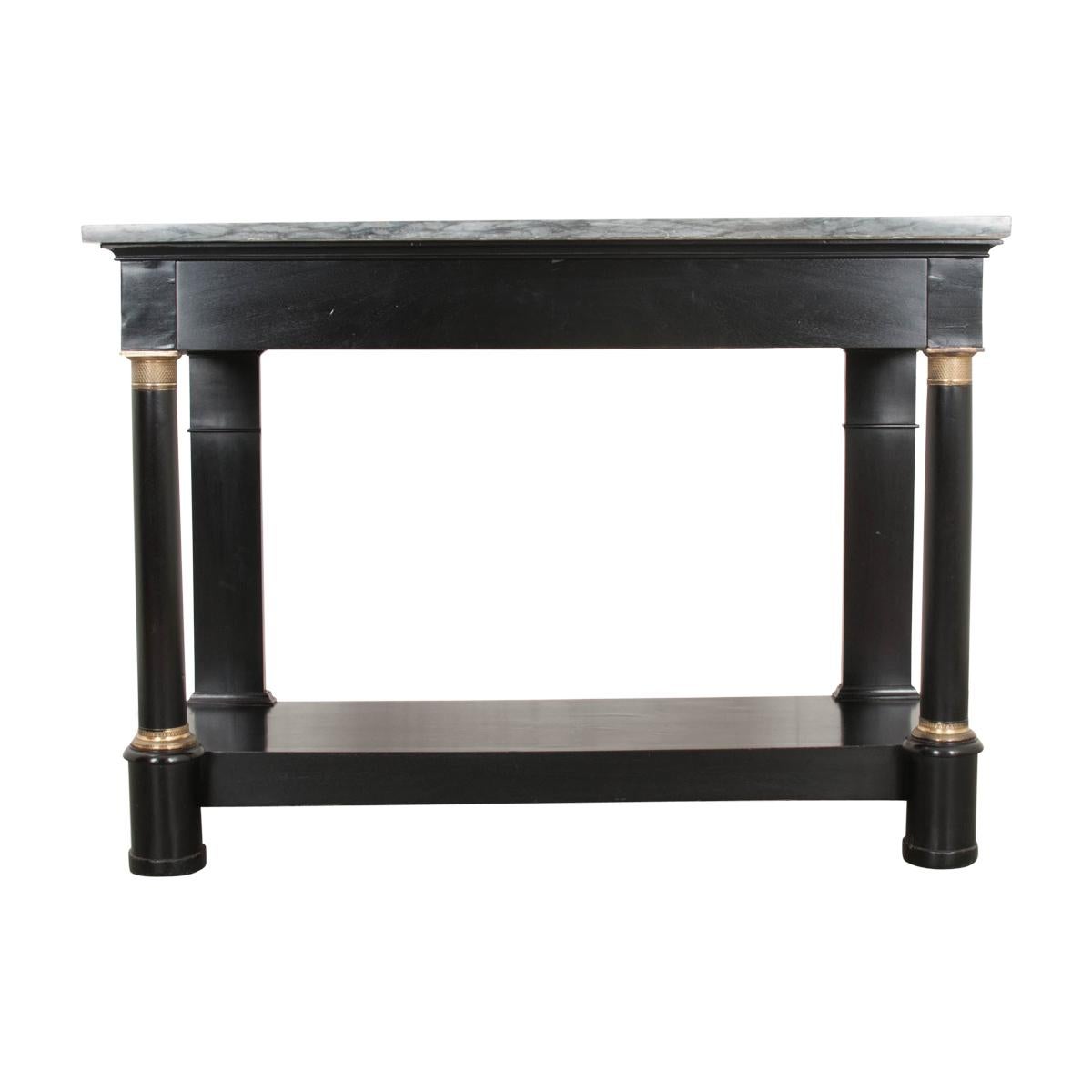 Ebonized French 19th Century Second Empire Ebony Console and Mirror