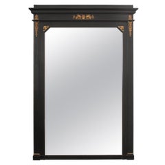 French 19th Century Second Empire Ebony Trumeau Mirror