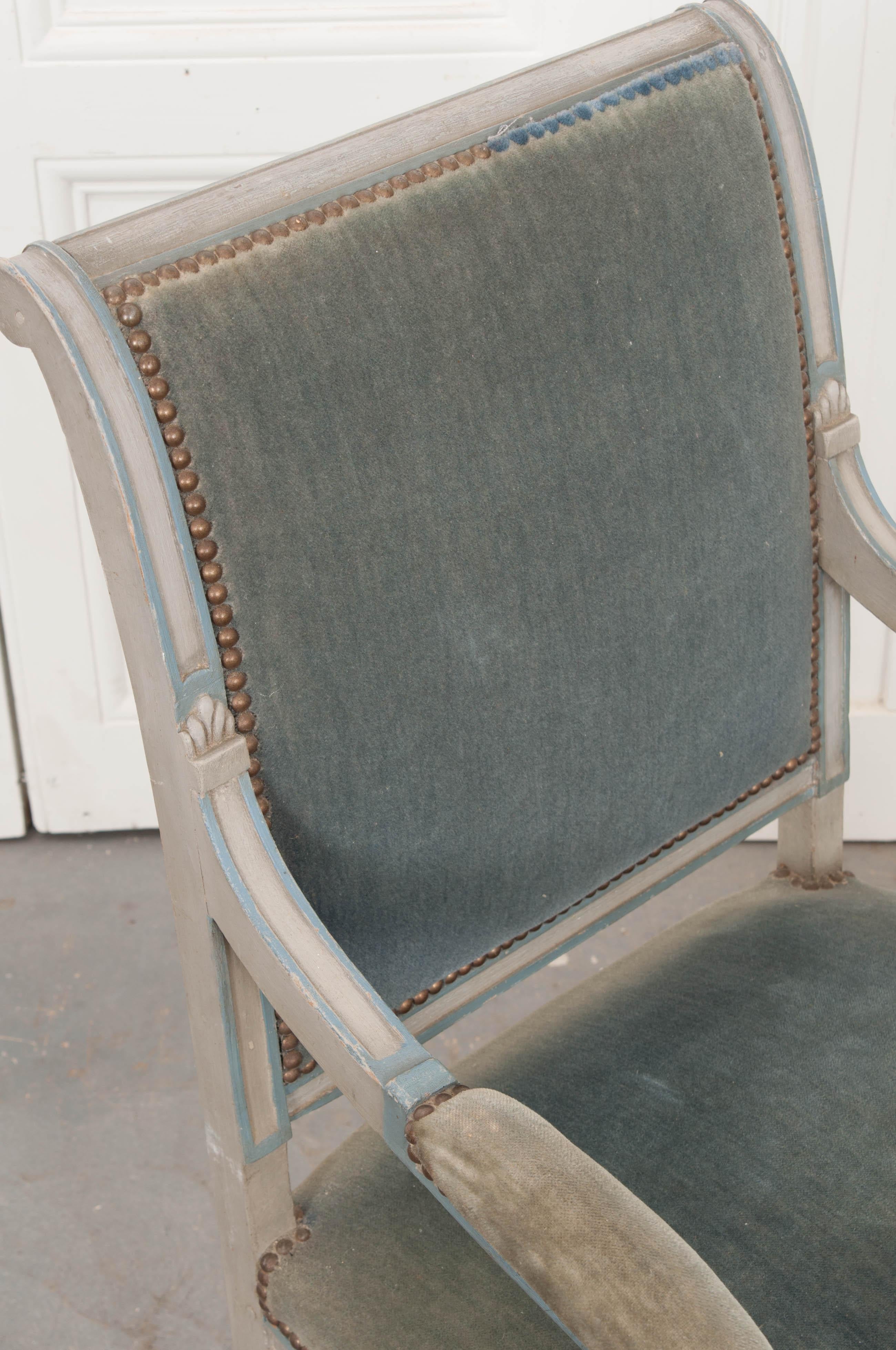 French 19th Century Second Empire Painted Fauteuil 2