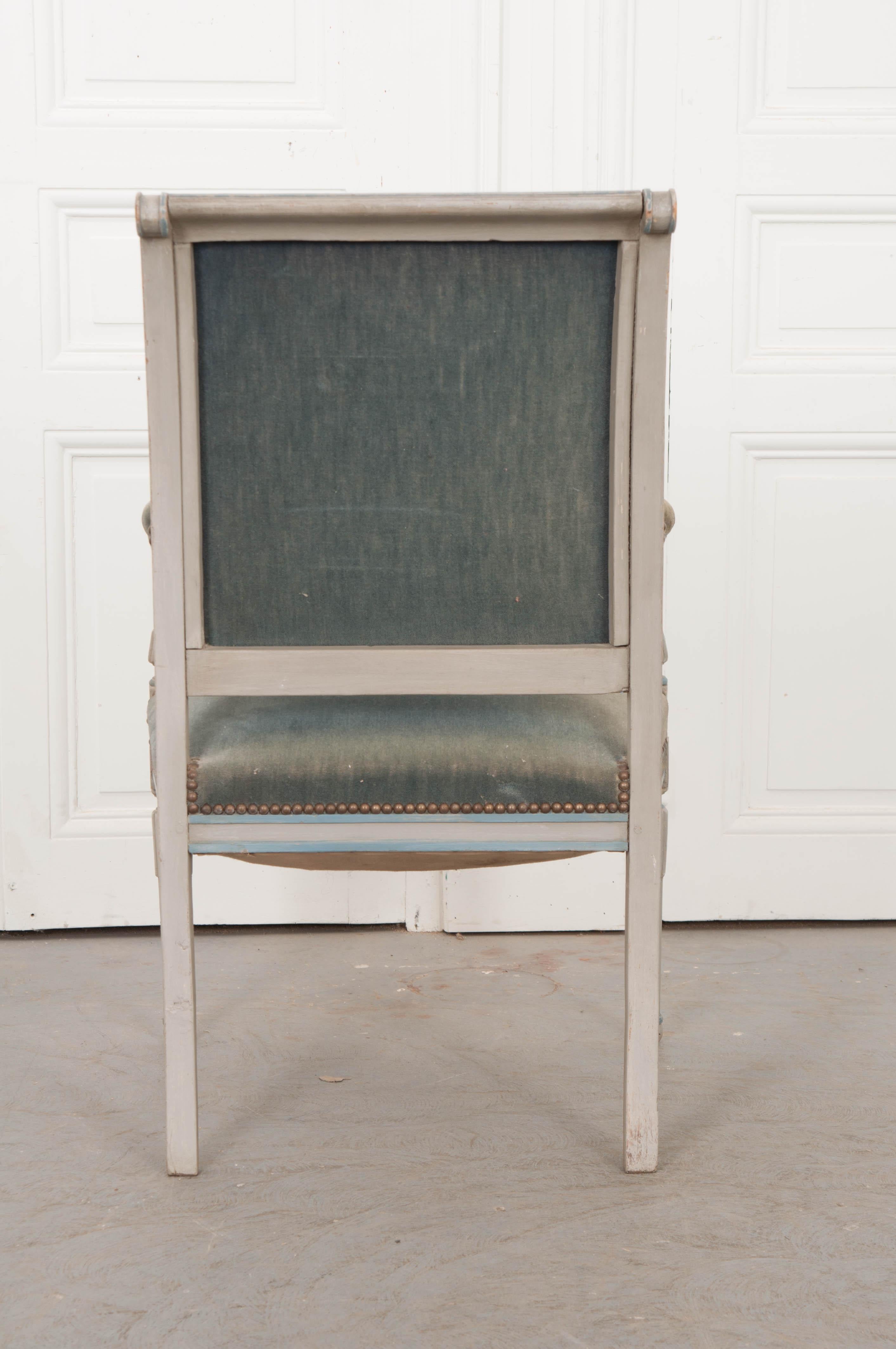French 19th Century Second Empire Painted Fauteuil 11