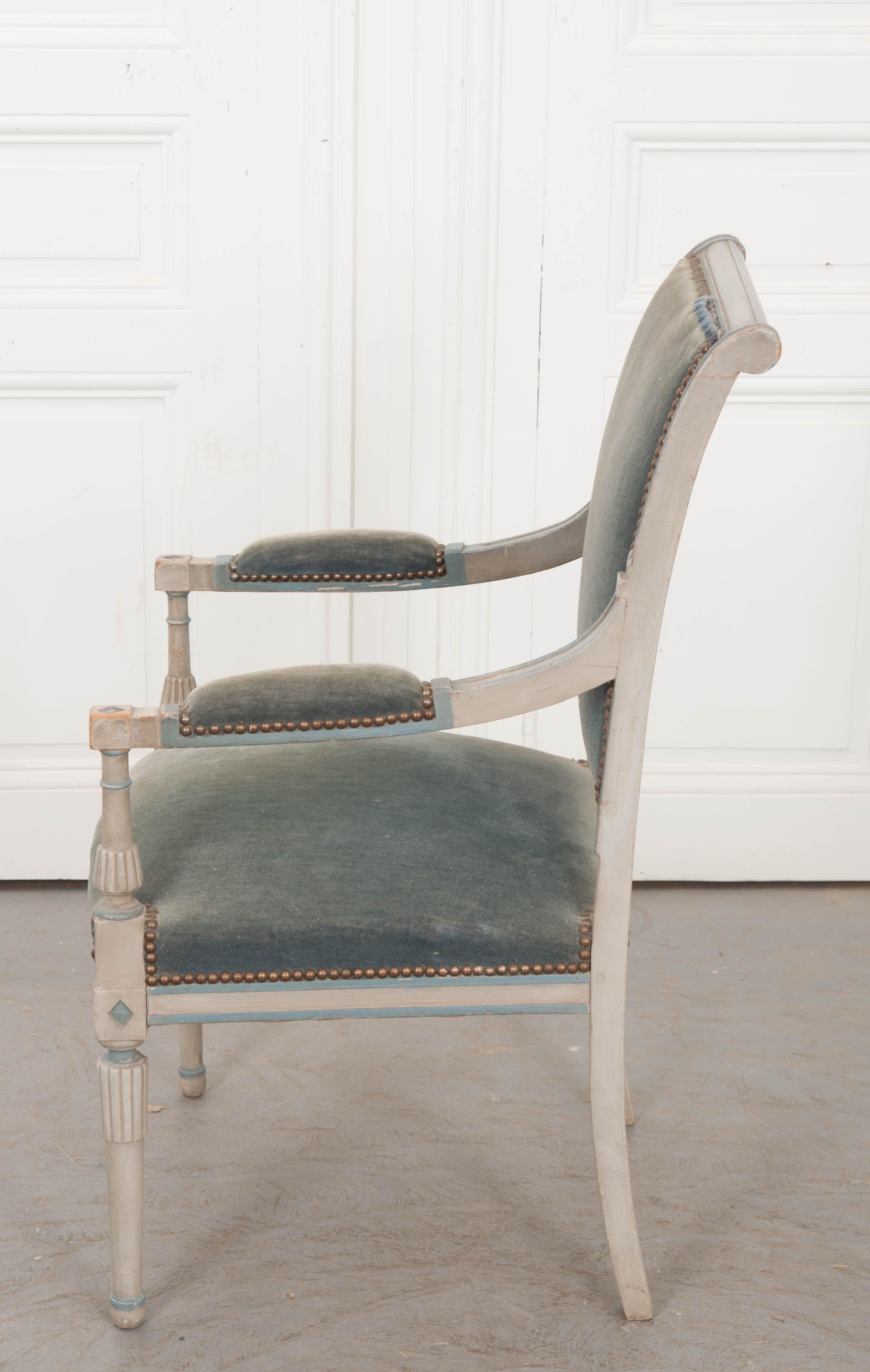 French 19th Century Second Empire Painted Fauteuil 10