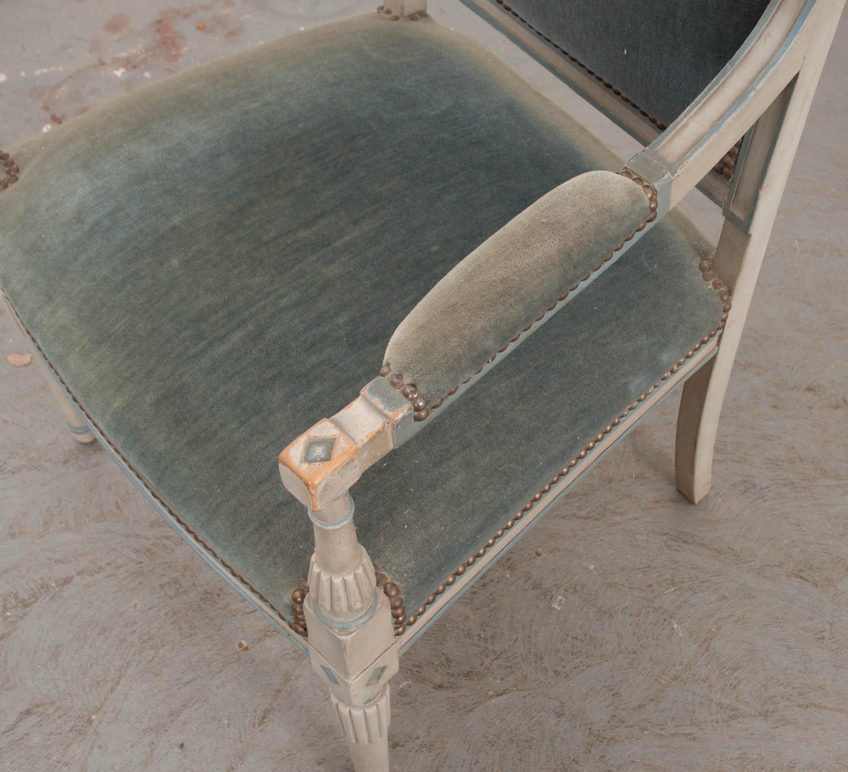 French 19th Century Second Empire Painted Fauteuil 7