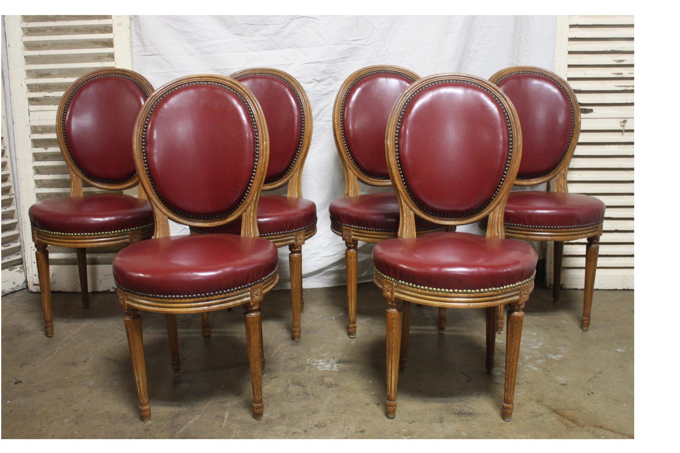 French 19th century set of 6 dining chairs.