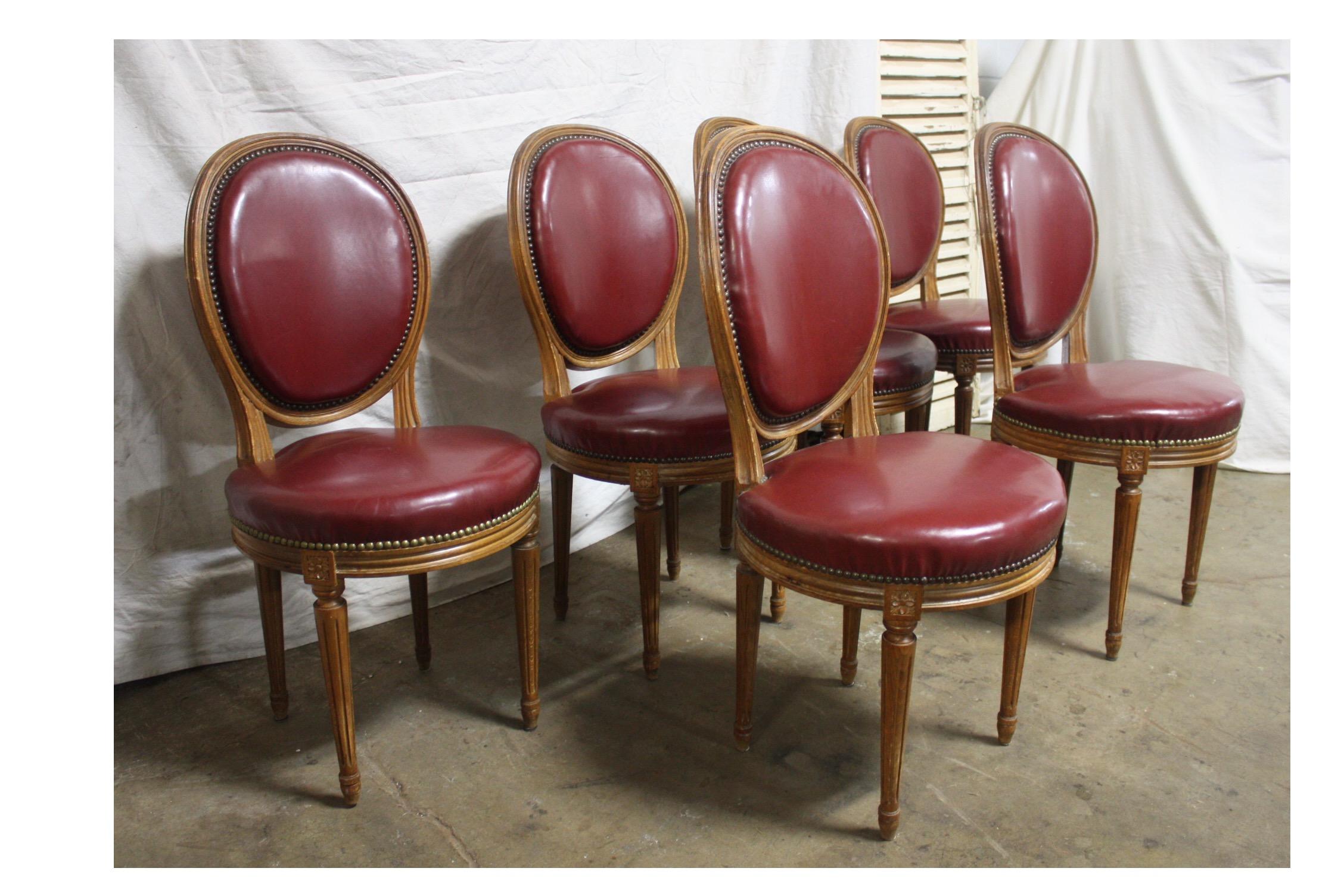 Louis XVI French 19th Century Set of 6 Dining Chairs