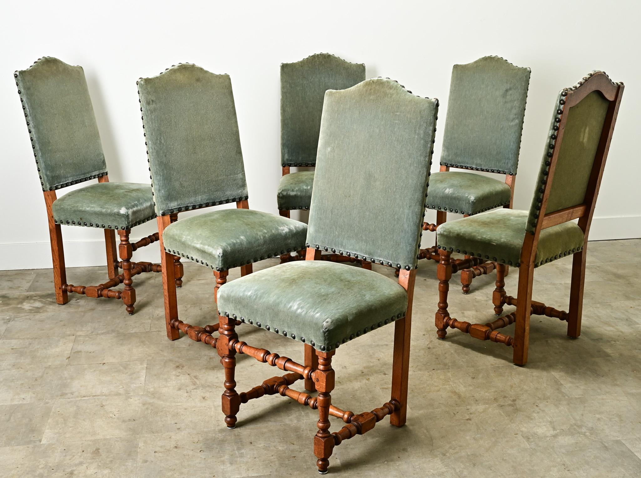 Brass French 19th Century Set of 6 Dining Chairs