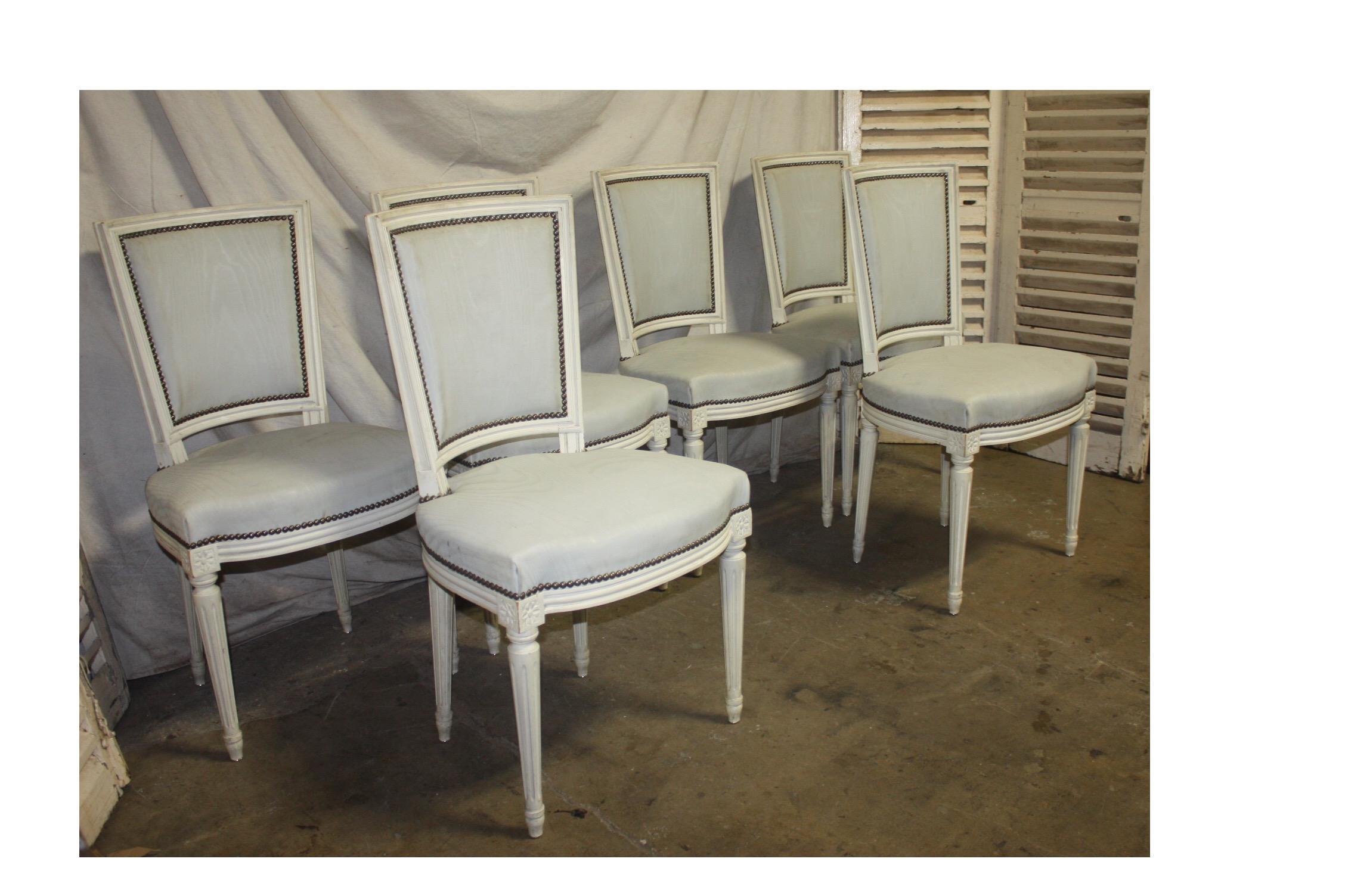 Louis XVI French 19th Century Set of Dining Chairs